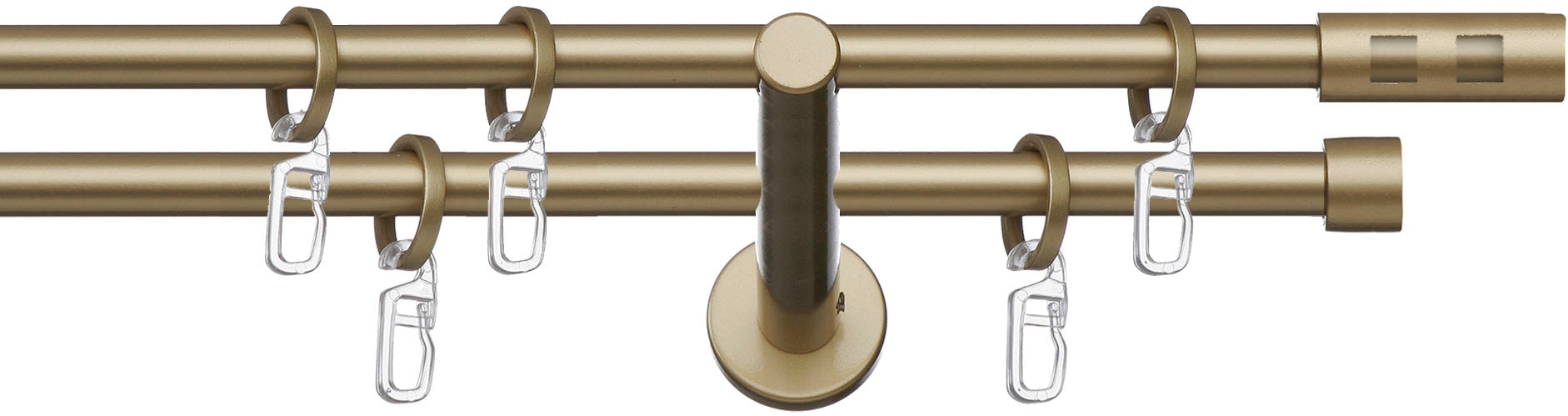 indeko Gardinenstange »Teneriffa« Ø 12 mm 2 läufig-läufig Fixmaß Komplett-S günstig online kaufen