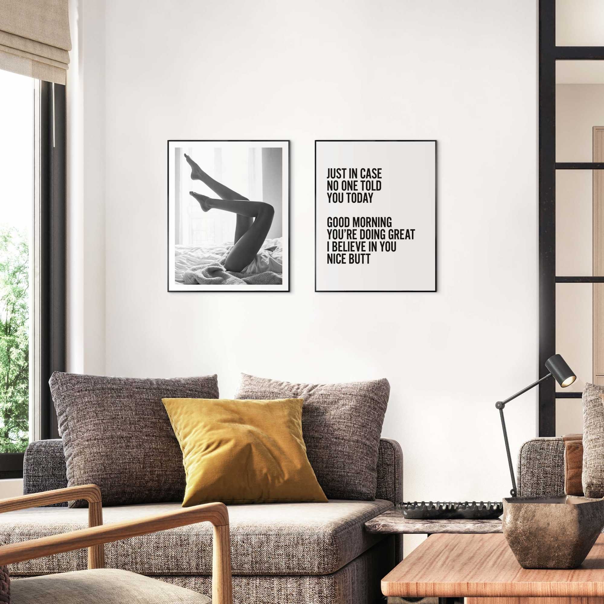 Reinders! Poster »Body« Schlafzimmer - Good morning - Schwarz-Weiß - MDF - 40x50 cm
