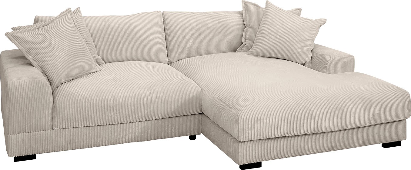 TRENDMANUFAKTUR Ecksofa »Zinal, aktuelles Design, mit 4 Zierkissen,«, mit e günstig online kaufen