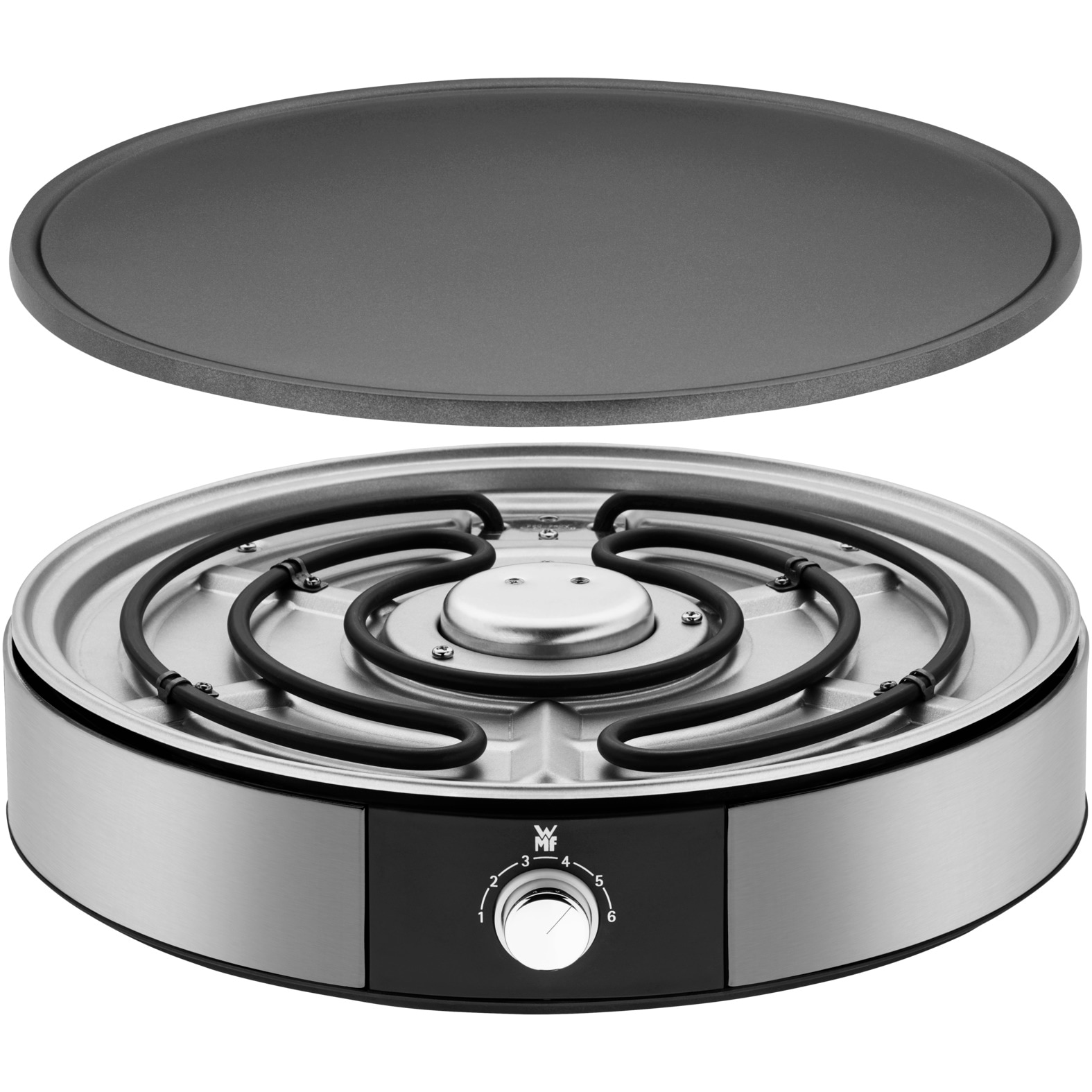 WMF Crêpesmaker »LONO Crêperie, abnehmbare, spülmaschinengeeignete Platte«, 1600 W, Ø 33 cm, inkl. Crepes-Wender und Teigverteiler, 6 Hitzestufen, Überflussrand