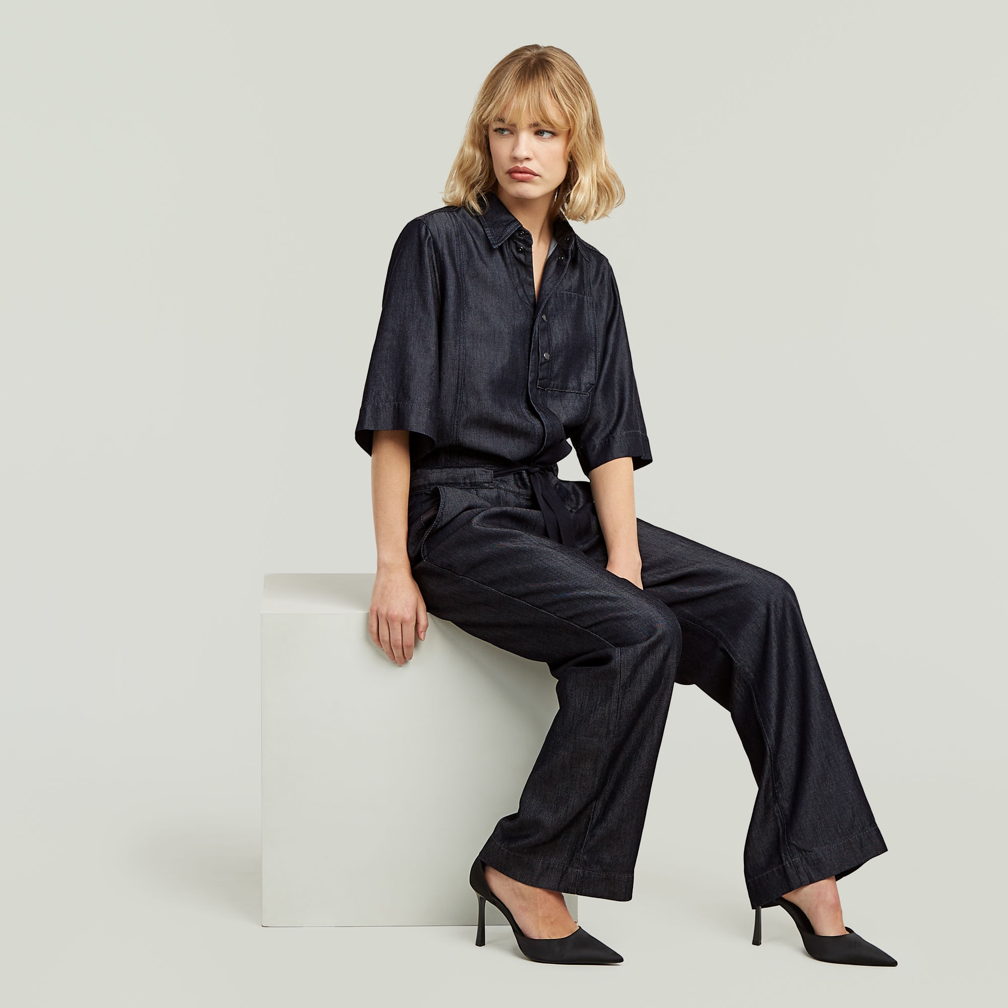 G-STAR Jumpsuit »JMP Regular« mit Hemd-Details, Denim-Look, Regular Fit