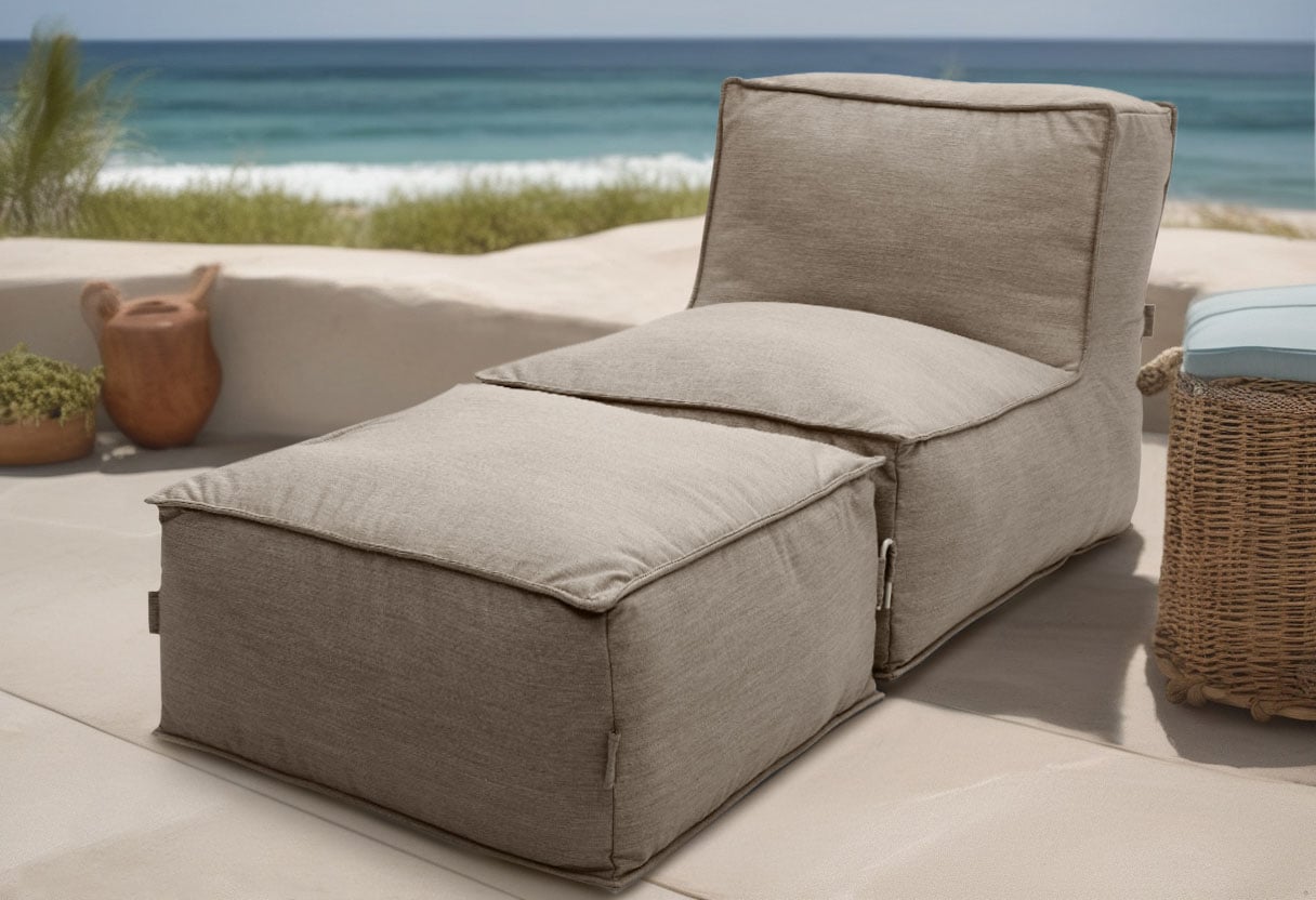 DOMO collection Hocker »Fiu für Terrasse, Balkon, Garten, Camping - wetterfest«, Aufblasbarer Outdoor Sitzhocker 75 x 70 cm, klein verstaubar