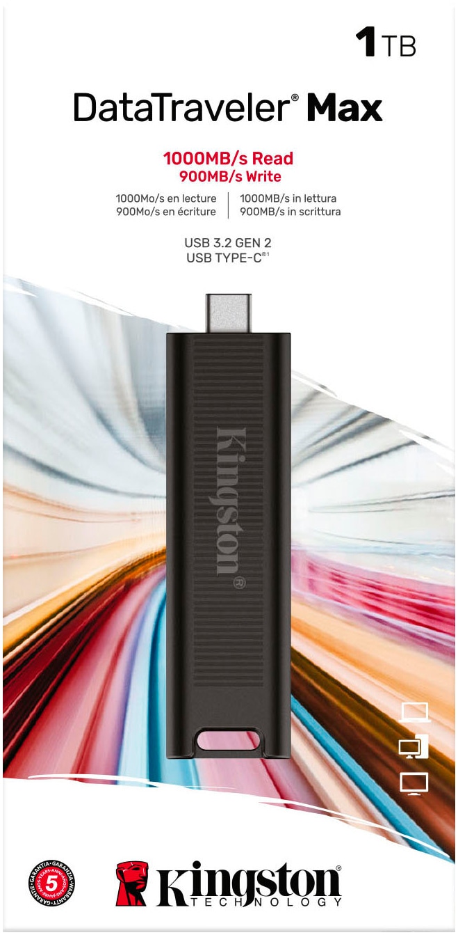 Kingston USB-Stick »DATATRAVELER MAX SERIE 1TB«, (USB 3.2 Lesegeschwindigkeit 1000 MB/s)