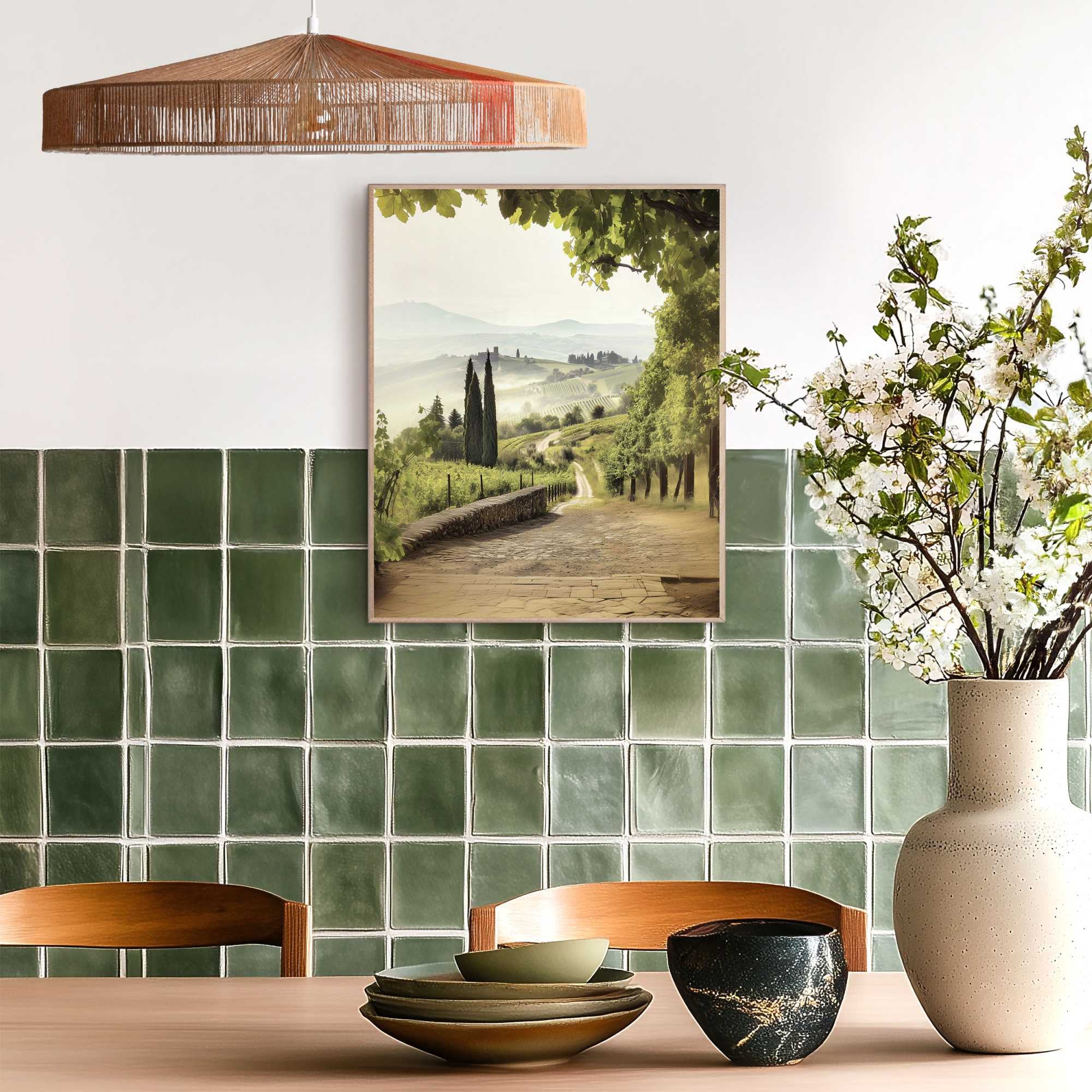 Reinders! Poster »Toskana Vibes« Wohnzimmer - Weingärten - Grün - MDF - Landschaften - 40x50 cm