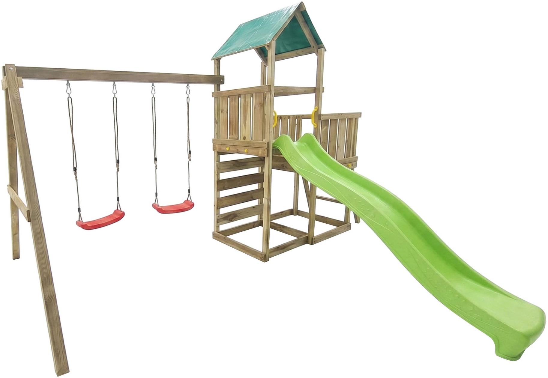 FUNGOO Spielturm »MaxPlay 3.1« mit Rutsche, Doppeldecker, Doppelschaukel und Kletterwand