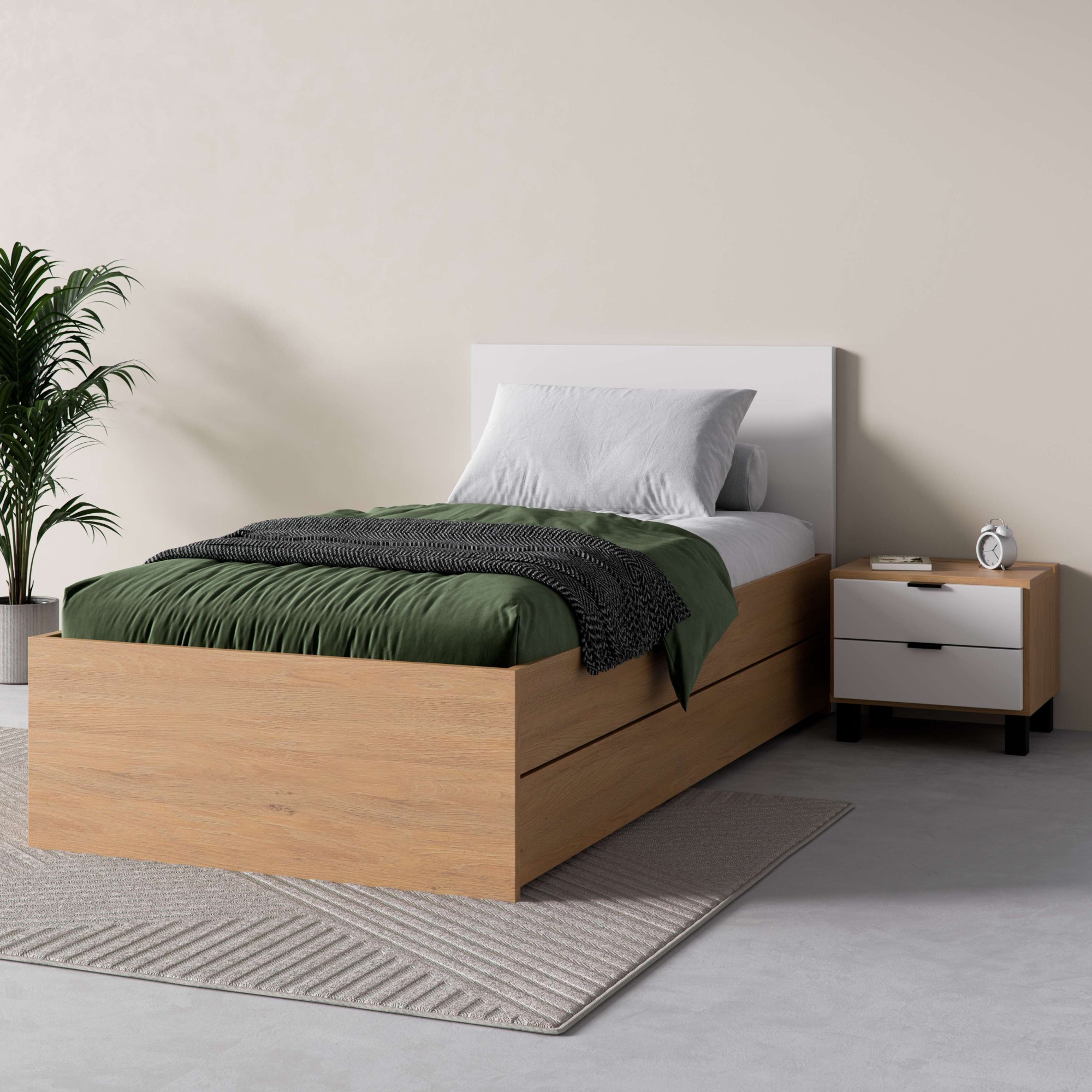VOX Bett »SIMPLE Bettgestell mit Kopfteil, Maße B/T/H: 95/205/130 cm« ohne günstig online kaufen