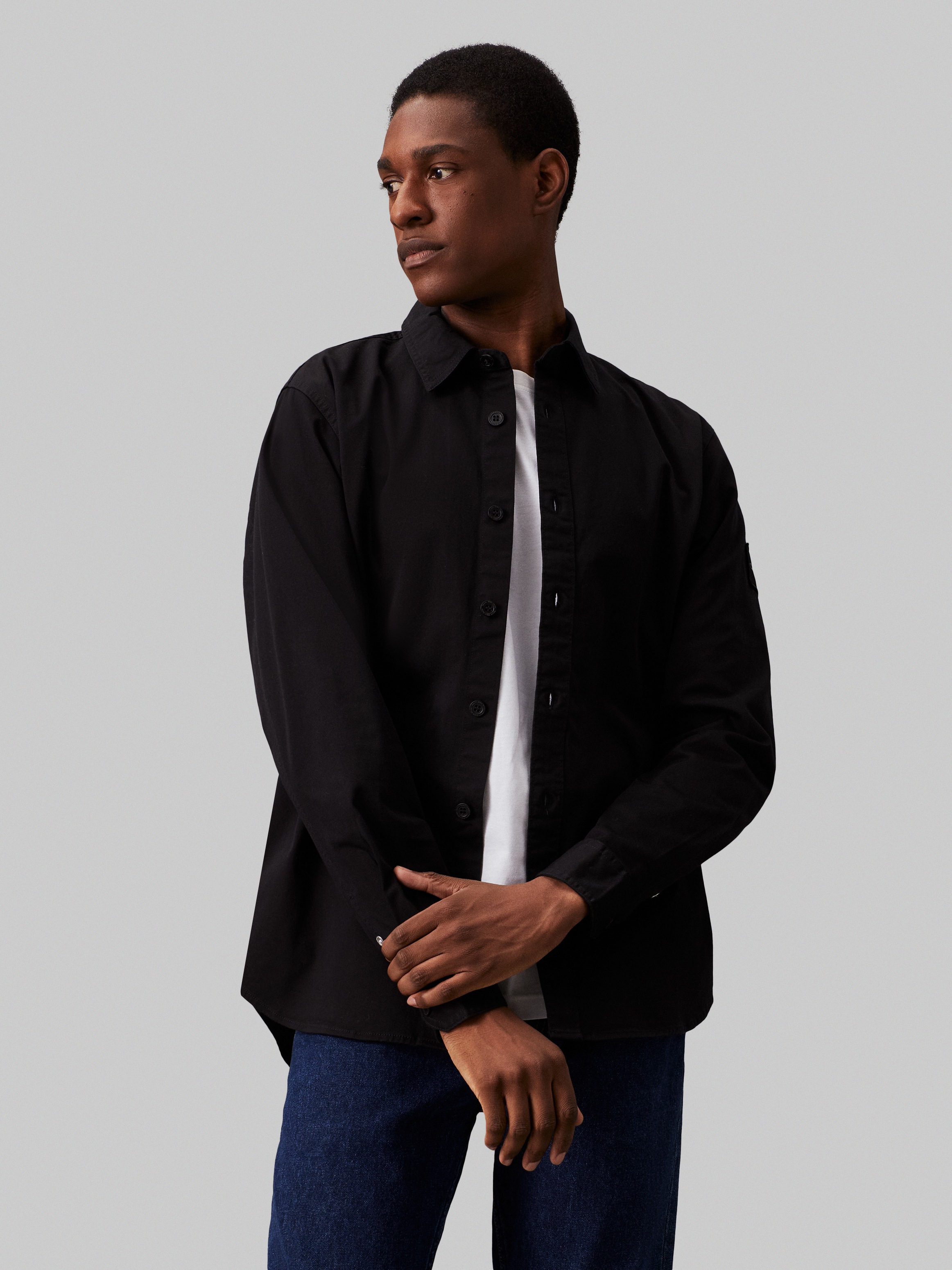 Calvin Klein Jeans Langarmhemd »MONOLOGO BADGE RELAXED SHIRT«