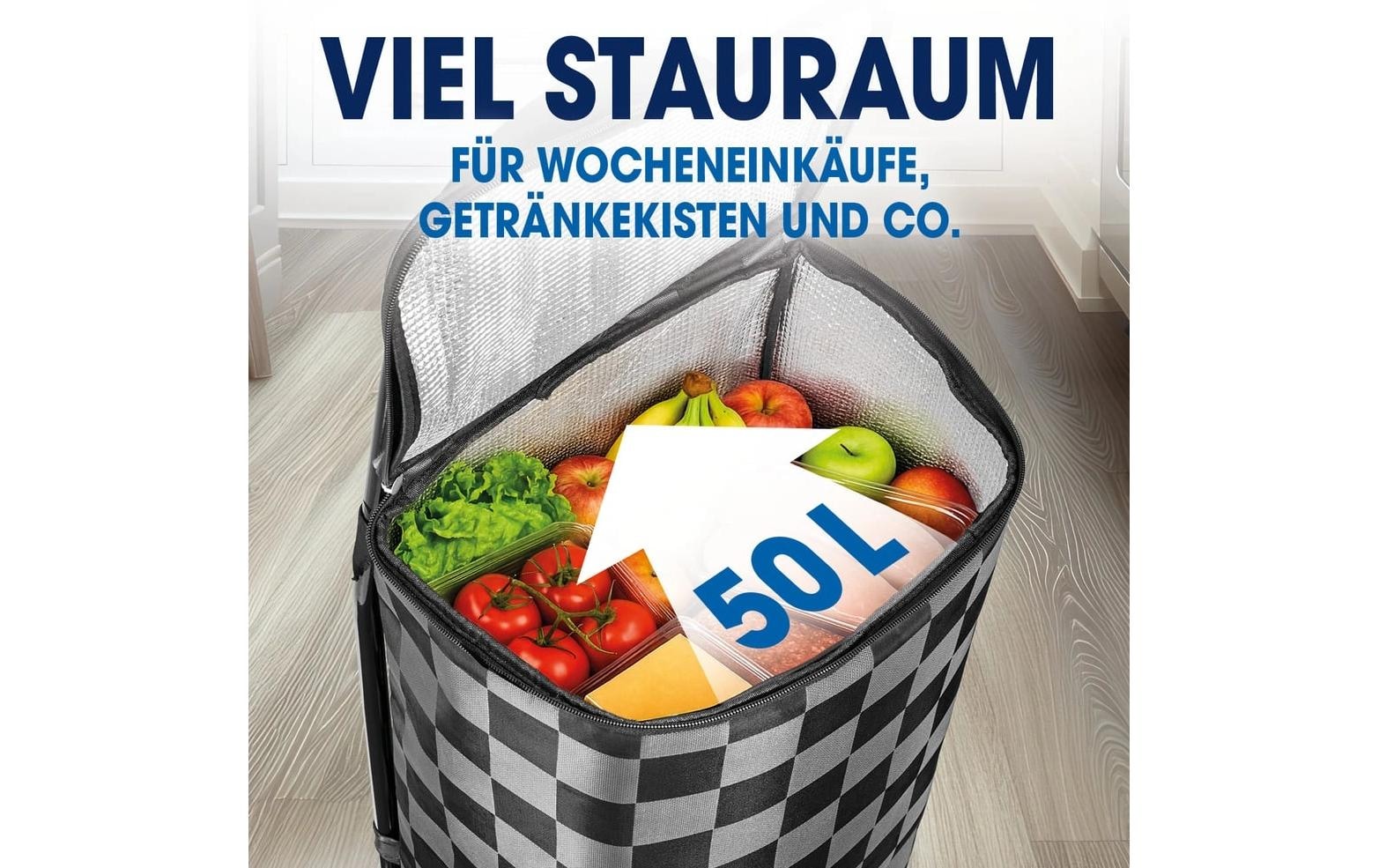 EASYmaxx Einkaufstrolley »52 l« Faltbarer Einkaufstrolley mit Kühltasche