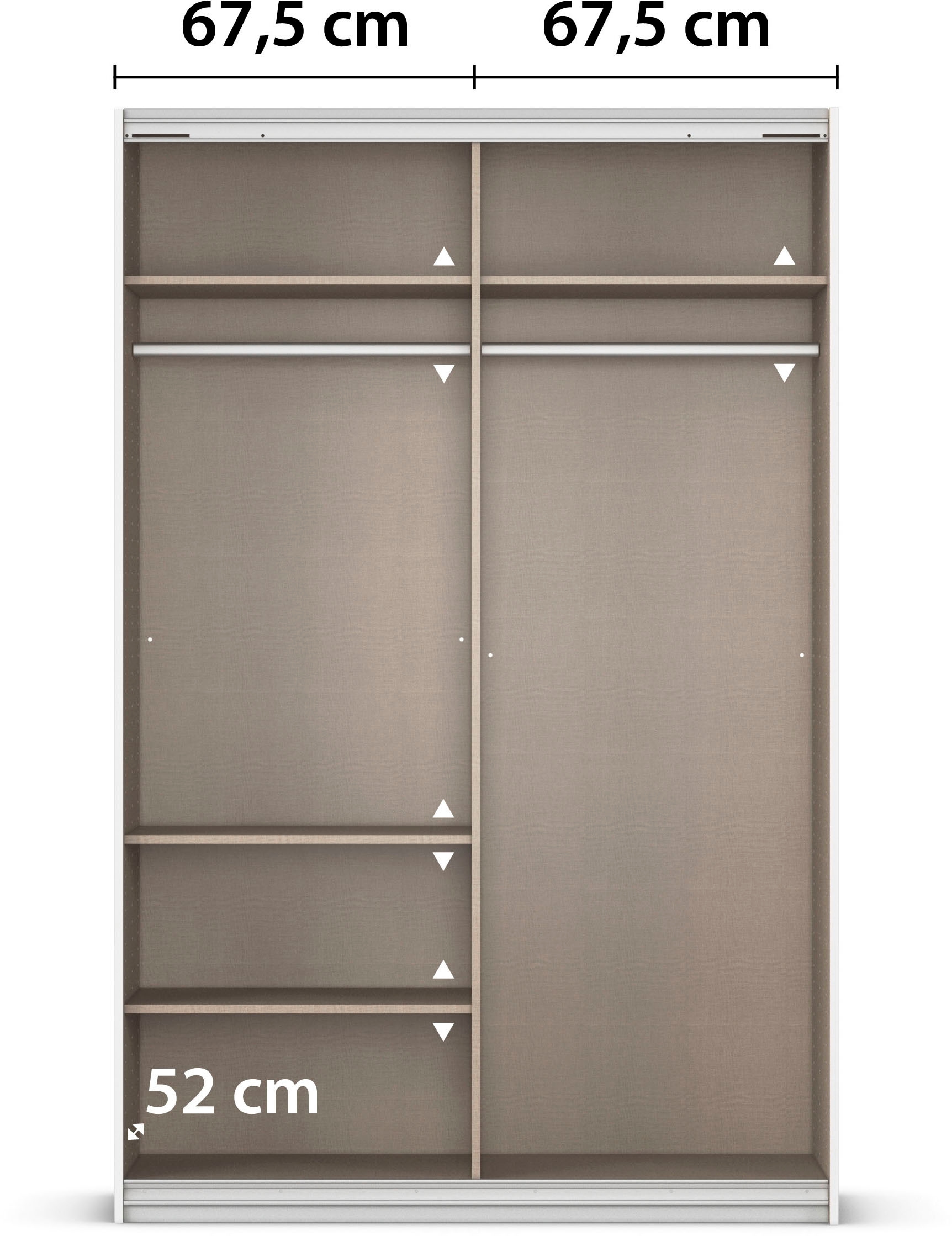 INOSIGN BY RAUCH Schwebetürenschrank »Kleiderschrank Schrank Garderobe Schlafzimmerschrank THANOS«, (in 3 verschiedenen Ausstattungen BASIC/CLASSIC/PREMIUM), Optional mit Spiegel, Metall-Griffleisten alufarben MADE IN GERMANY