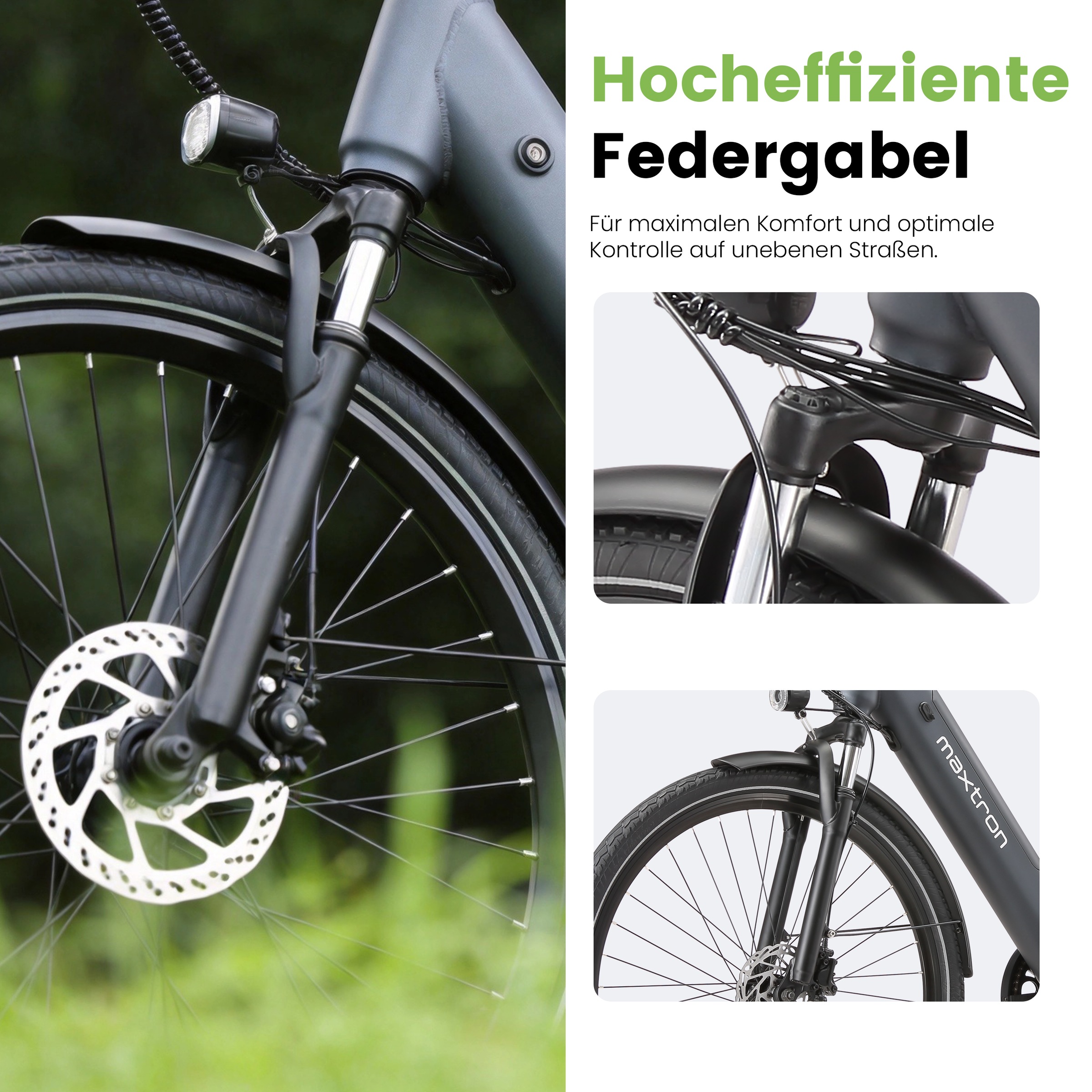 Maxtron »Maxtron Lira 28" City-E-Bike« 7 Gang Shimano Kettenschaltung Heckmotor 250 W (mit integr. Akku), Elektrofahrrad für Alltag und Einkauf