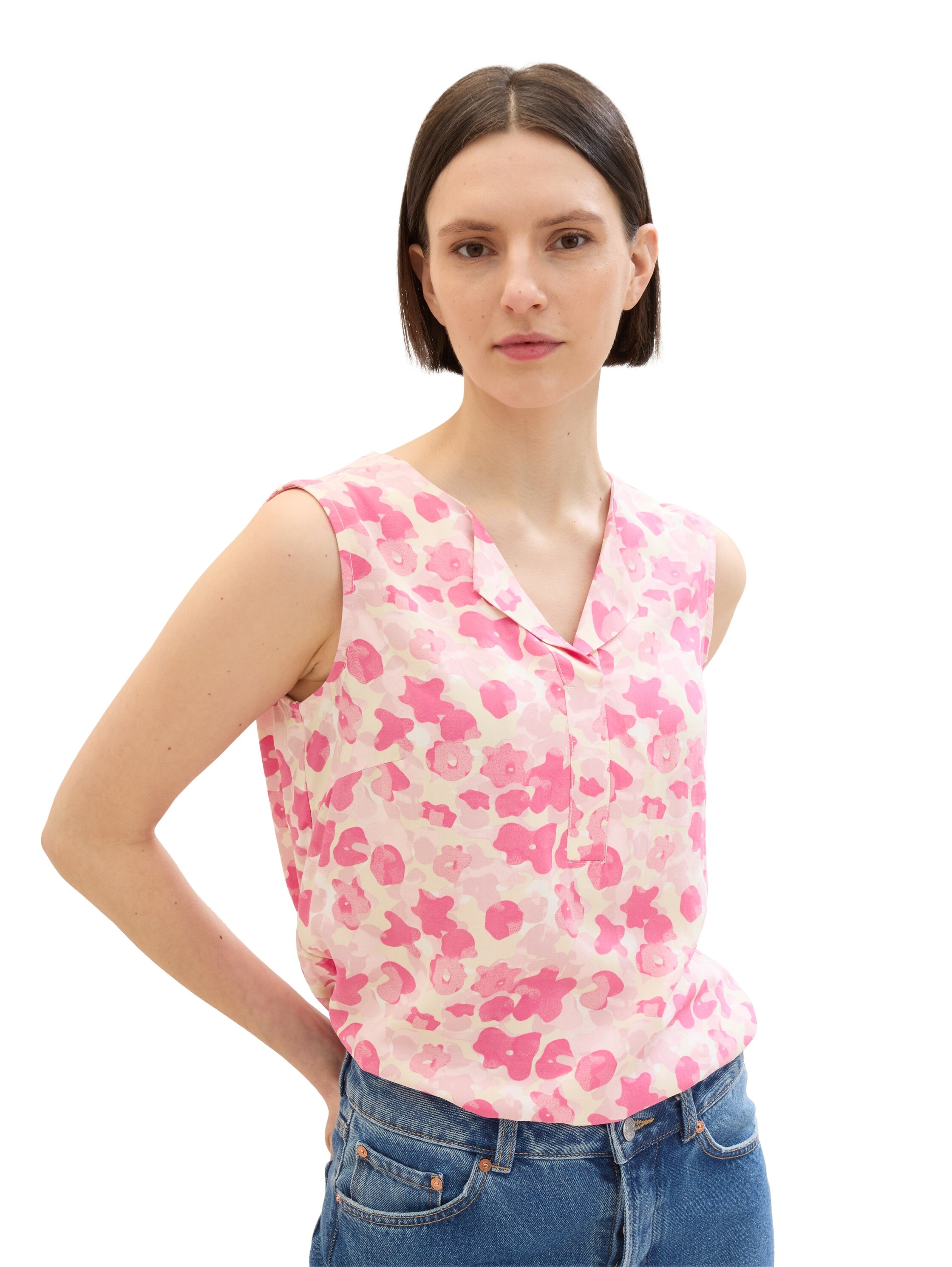 TOM TAILOR Blusentop, mit stylischem All-Over Print