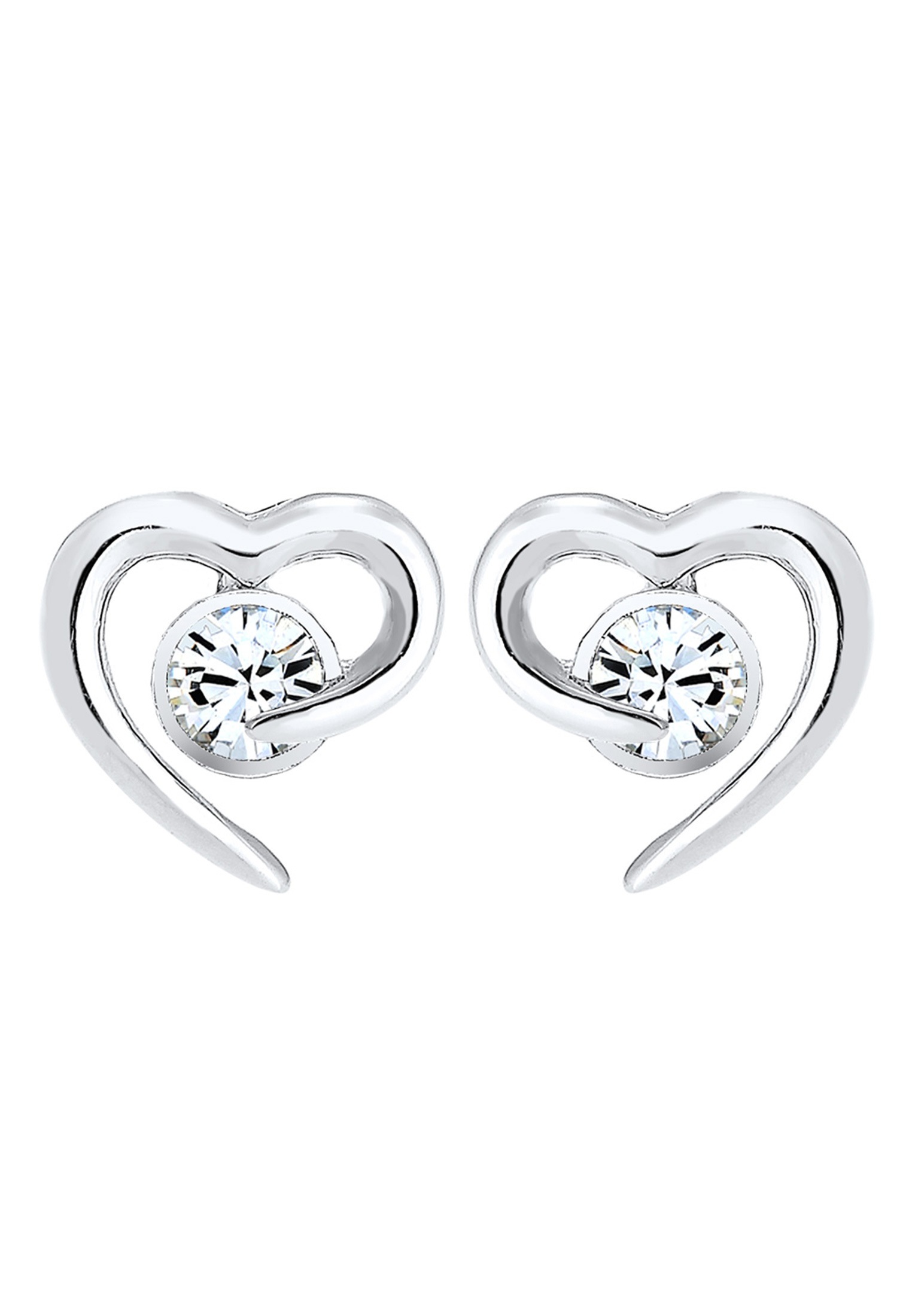 Elli Paar Ohrstecker »Herz Liebe Freunde Kristalle 925 Silber«