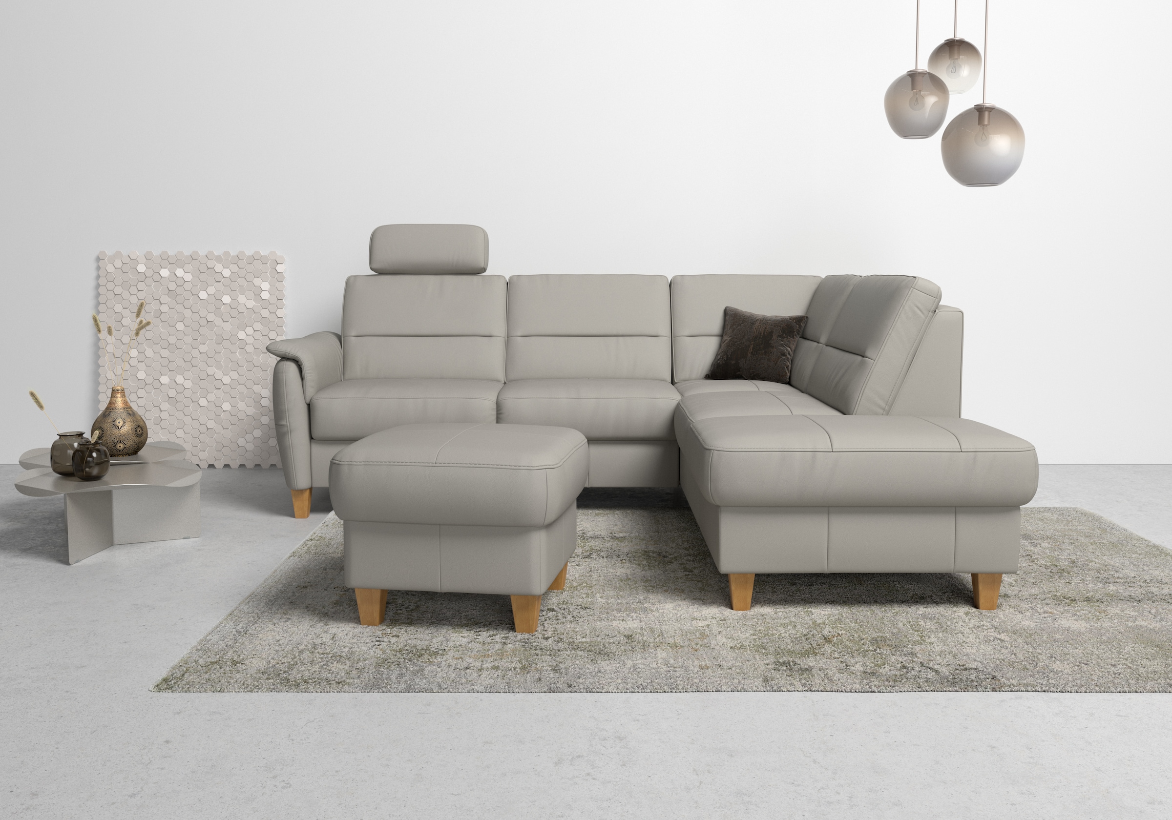 Home affaire Ecksofa »Palmera L-Form, B: 236 cm« optional Bettfunktion & Be günstig online kaufen
