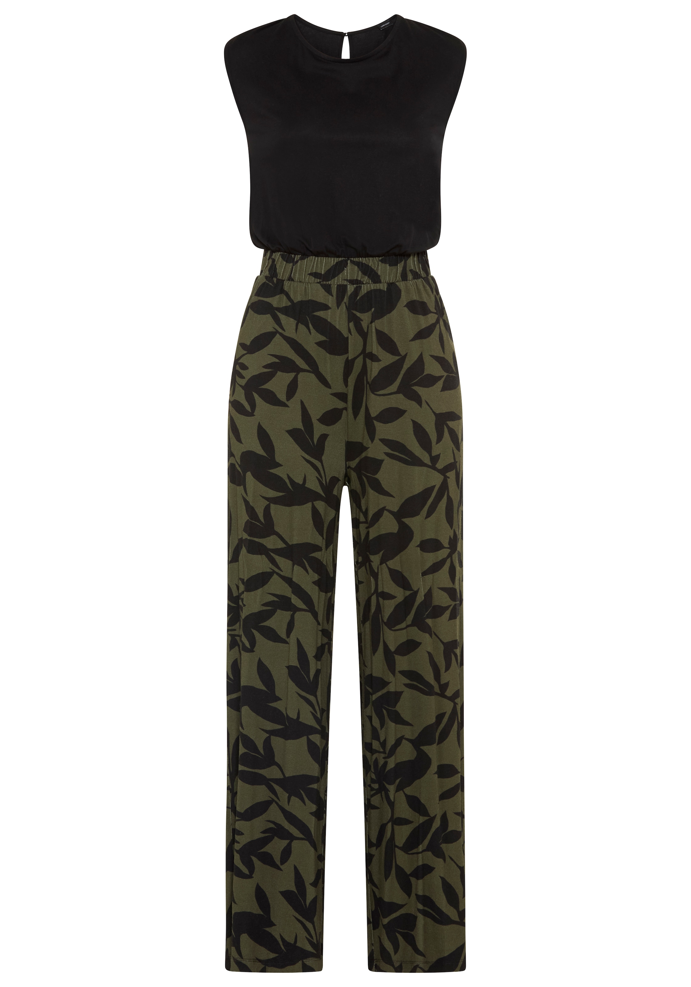 Laura Scott Jumpsuit 2-in-1-Look, einfarbiges Oberteil, geblümte Hose, Viskose-Jersey