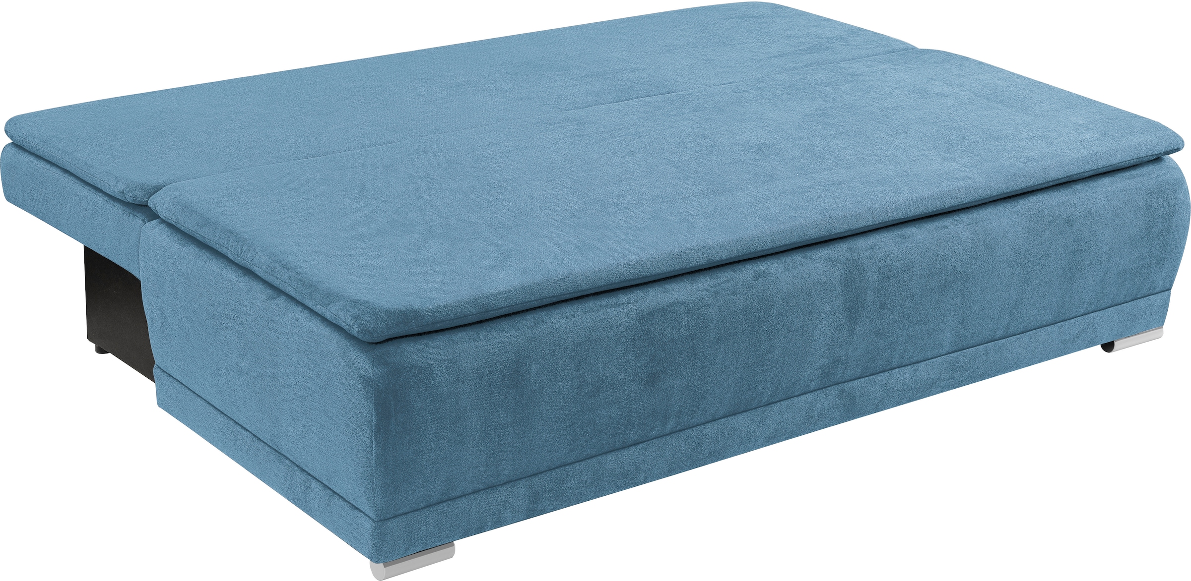 WERK2 Schlafsofa »Biggi, komfortabel & elegant, Schlaffunktion, Bettkasten, Breite 260cm«, inkl. losen Kissen, Struktur weich, hellblau