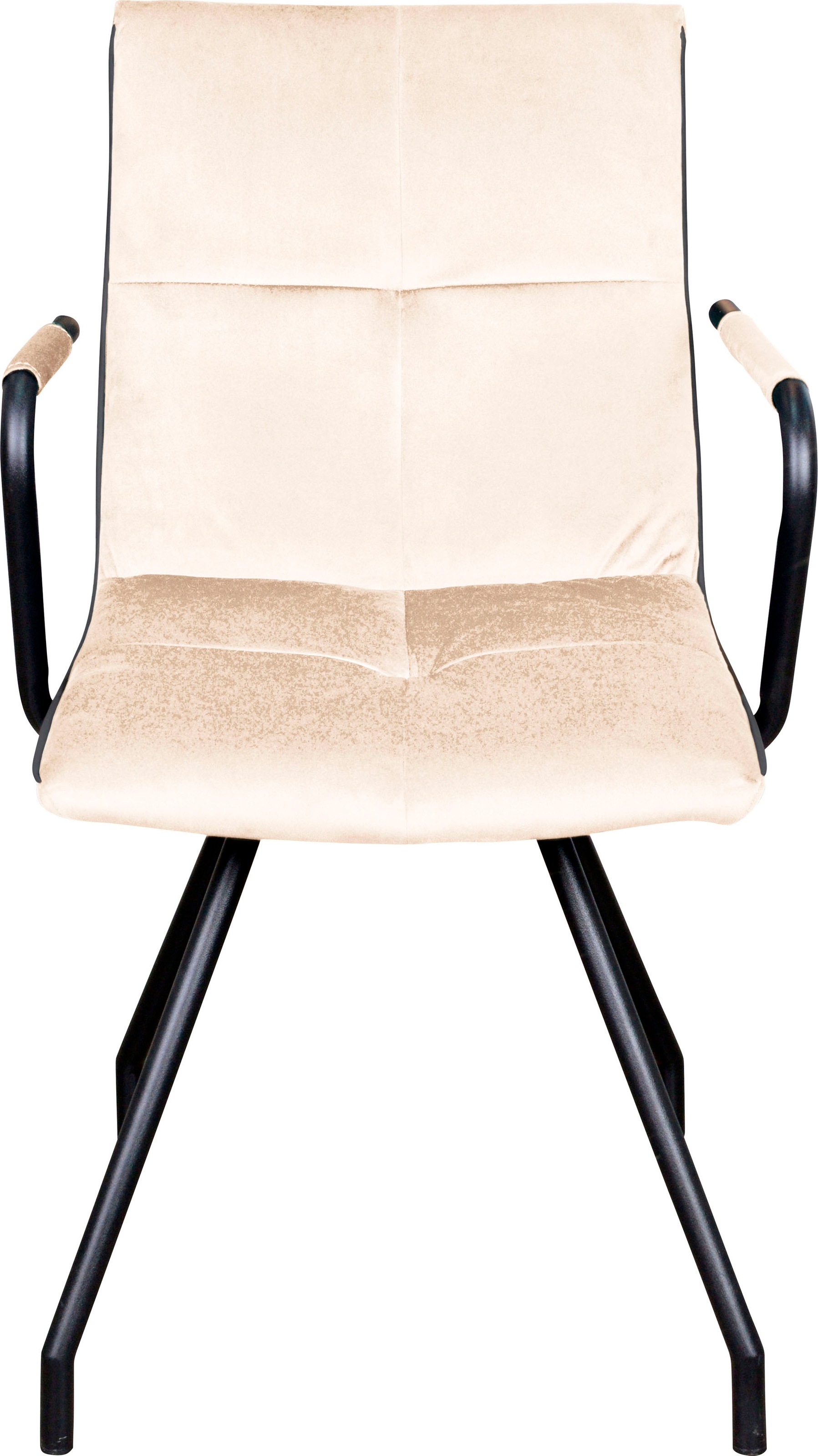 Kayoom Polsterstuhl »Stuhl Eaden 225 2er-Set, samtiger Stoffbezug, Paspel aus Kunstleder«, (Set), 2 St., stilvoll, pflegeleicht, zeitgemäße Farbgebung, samtiger Stoffbezug