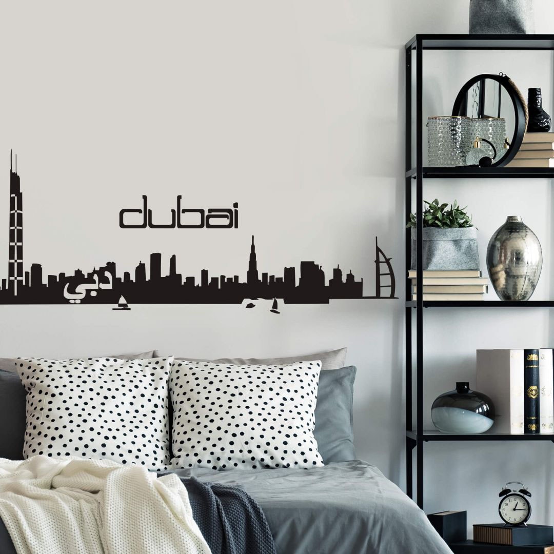 Wall-Art Wandtattoo »XXL Stadt Skyline Dubai 120cm«, (1 St.), selbstklebend, entfernbar