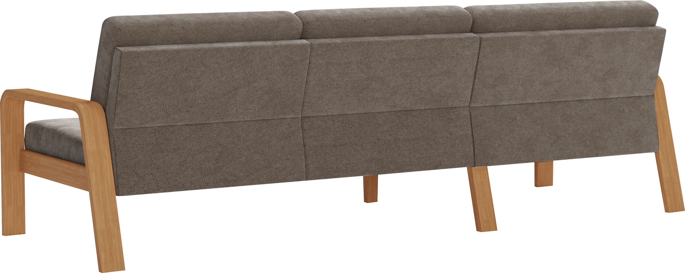 sit&more Ecksofa »Kolding L-Form«, Armlehnen aus eichefarbigem Buchenholz, verschiedene Bezüge und Farben
