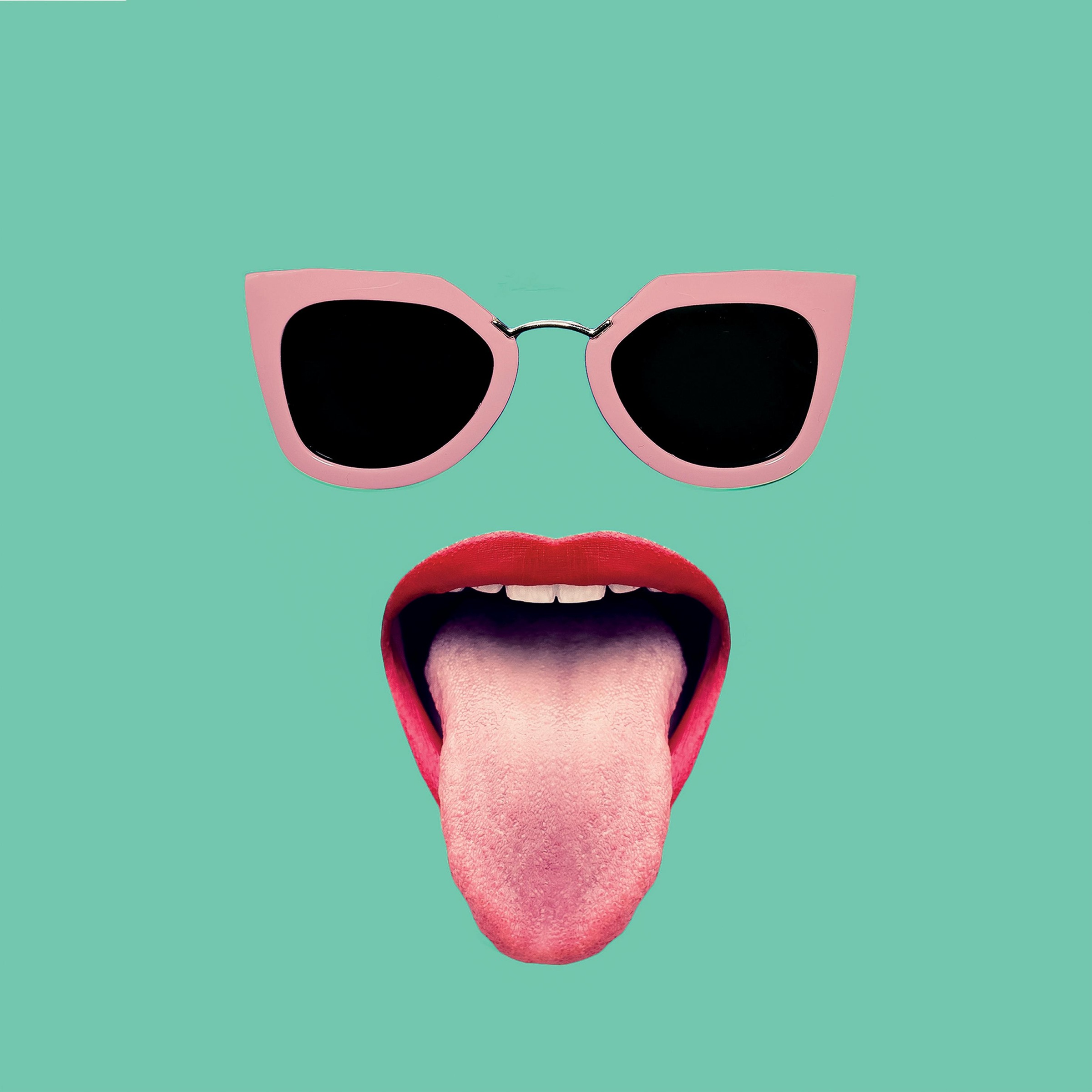 queence Dekokissen »»Mund + Brille««, in intensiven Farben, Kissenhülle ohne Füllung, 1 Stück