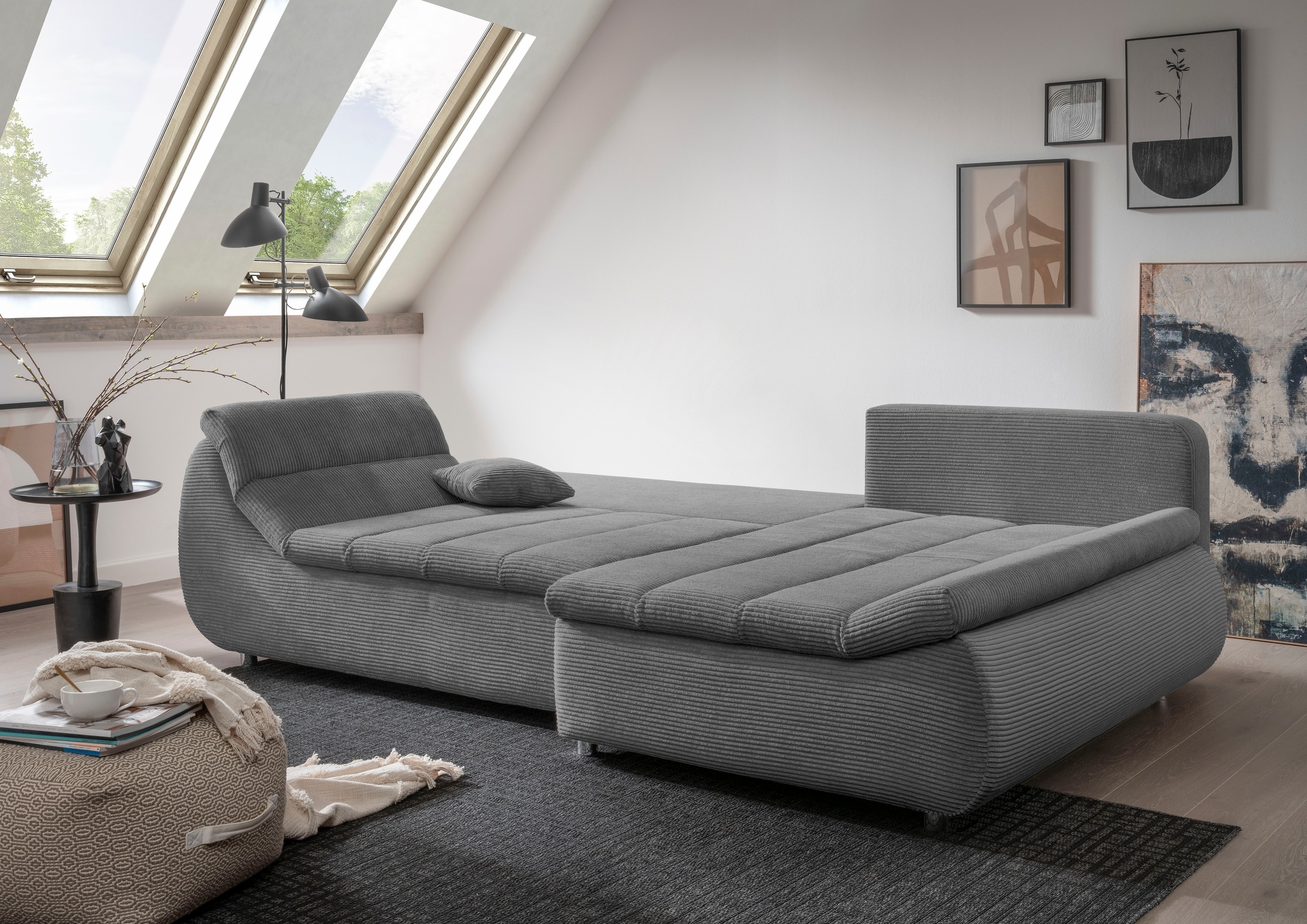 INOSIGN Ecksofa »Imola elegant und bequem, aktuelle Steppung im Sitz, L-For günstig online kaufen