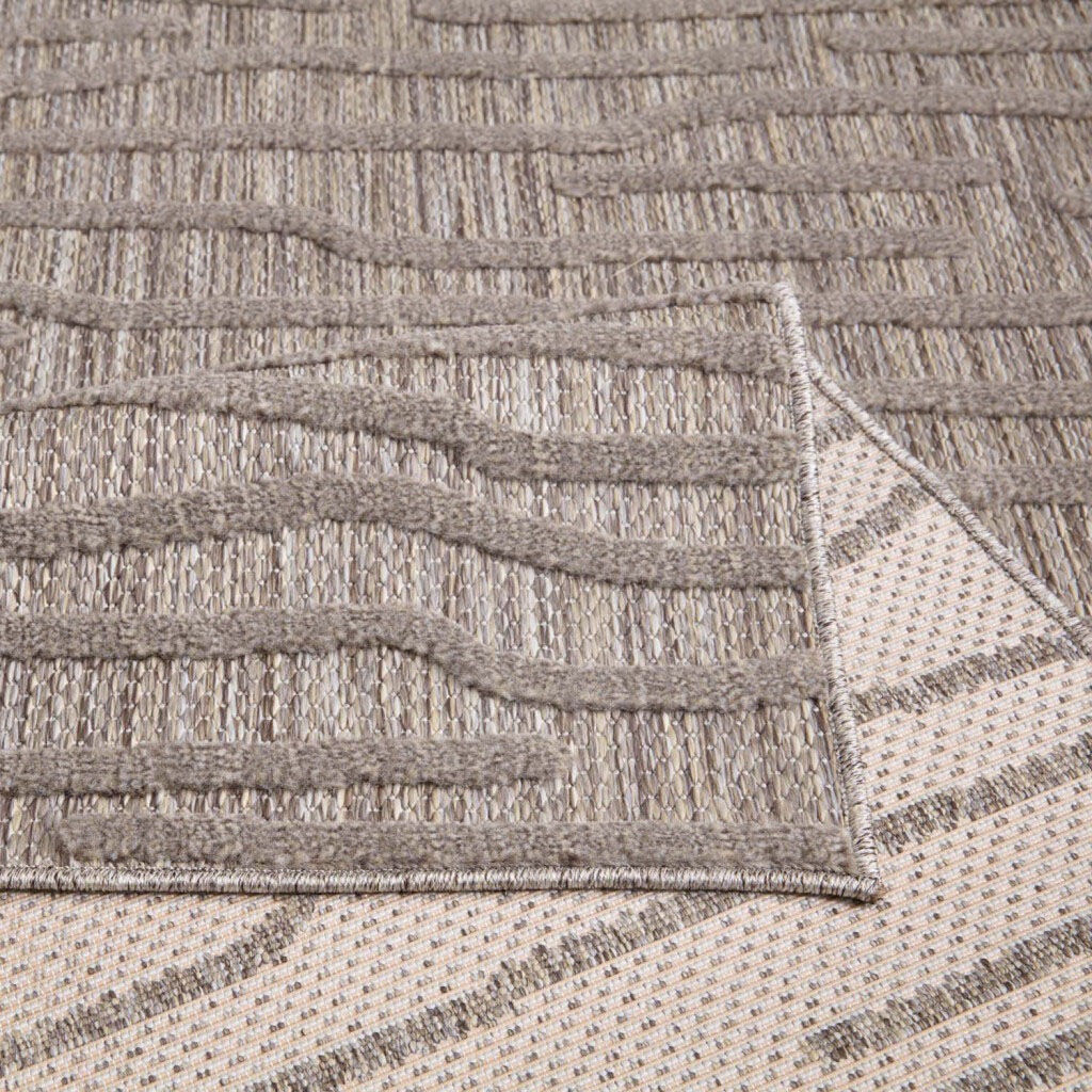 Carpet City Teppich »In-& Outdoorteppich Santorini 450, 3D-Effekt, Gestreift«, rechteckig, 5 mm Höhe, Wetterfest & UV-beständig für Terrasse, Balkon, Küche, Flur