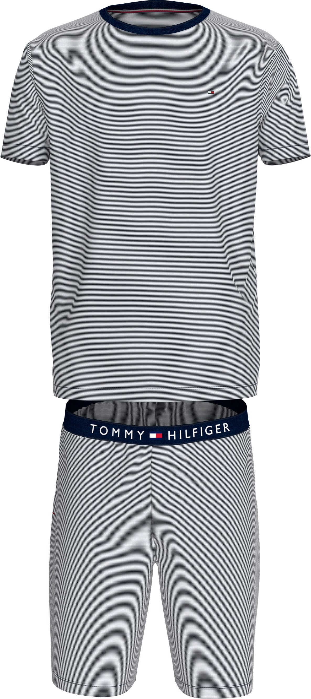 Tommy Hilfiger Underwear Schlafanzug »SS JERSEY PJ SET STRIPES«, (Set, 2 tlg., 2er), mit Streifenmuster