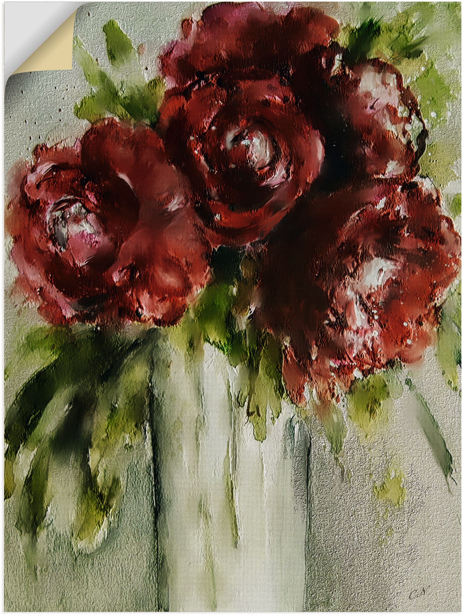 Artland Wandbild »Pfingstrosen in Vase«, Blumenbilder, (1 St.), als Alubild, Leinwandbild, Wandaufkleber oder Poster in versch. Größen