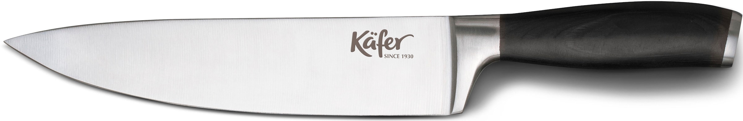 Käfer Magnet-Messerblock, 5 tlg., inkl. 3 Messer, 1 Schere, Griffe aus Pakkaholz, für bis zu 8 Messer