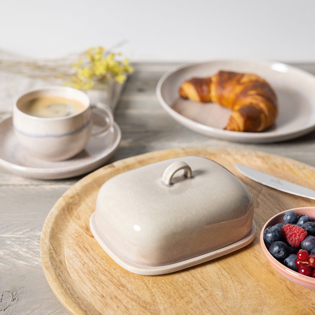 like. by Villeroy & Boch Butterdose »Butterdose Perlemor Home 15,5 x 12 x 8 cm beige«, (1 tlg.)