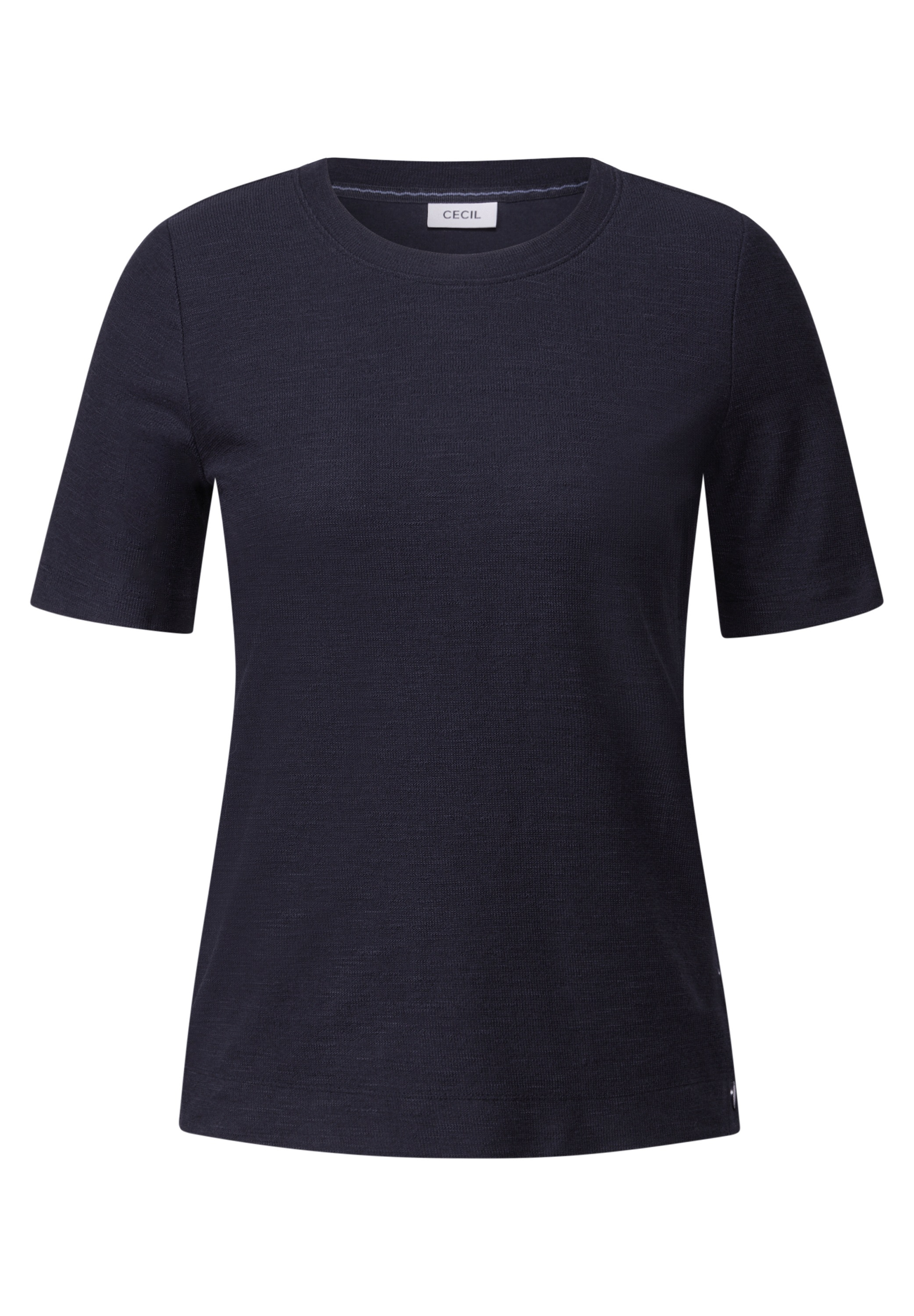 Cecil Rundhalsshirt, mit seitlichen Knopfdetails