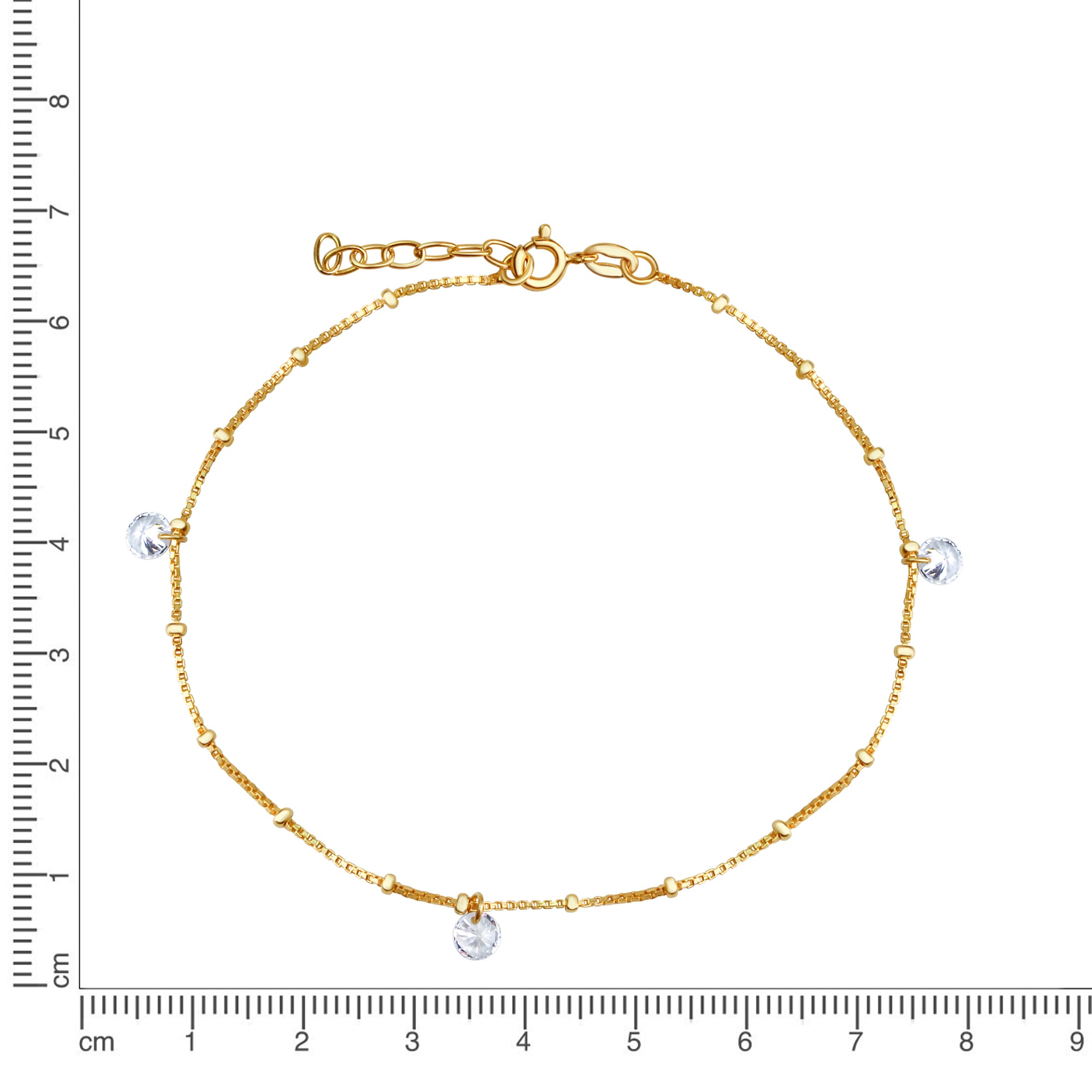 Vivance Fußkette »925/- Sterling Silber vergoldet Zirkonia«