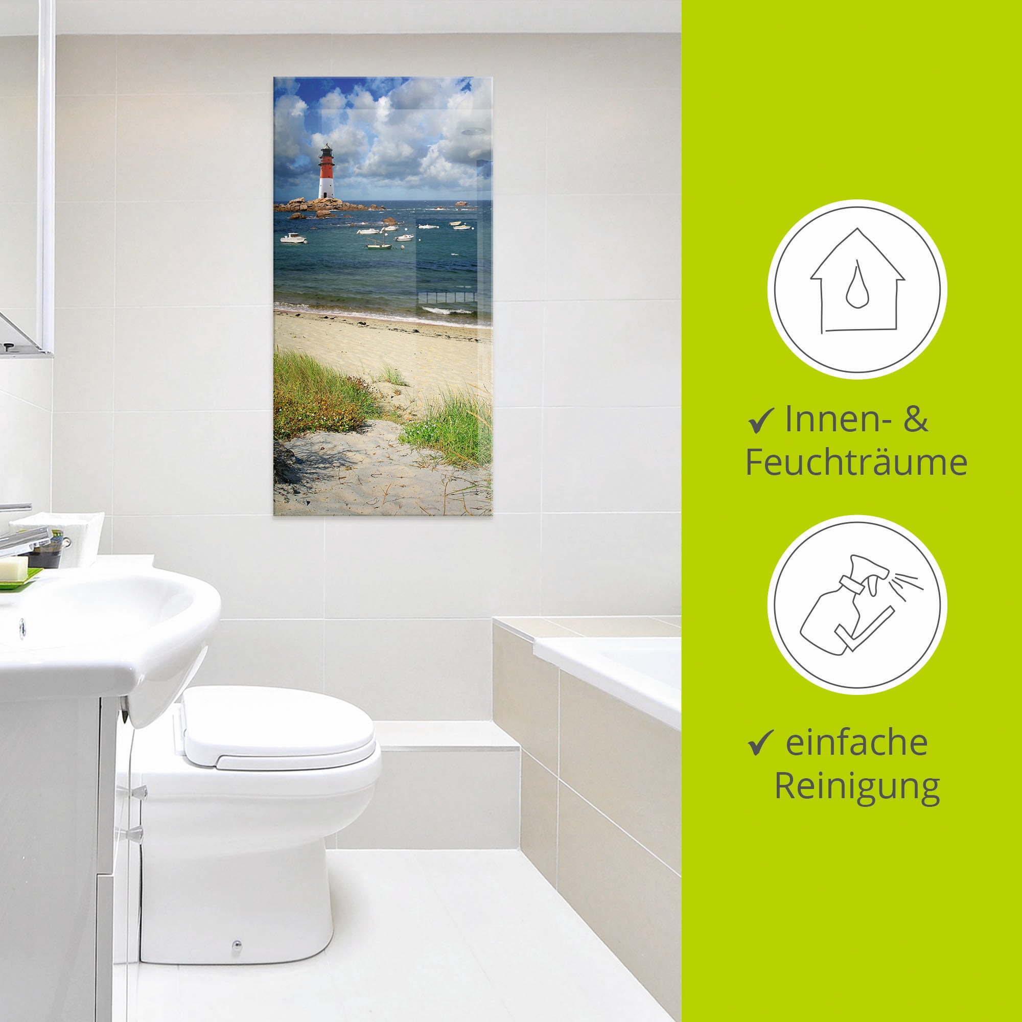 Artland Glasbild »Blick von den Dünen« Küste 1 Stk. tlg. in verschiedenen Größen