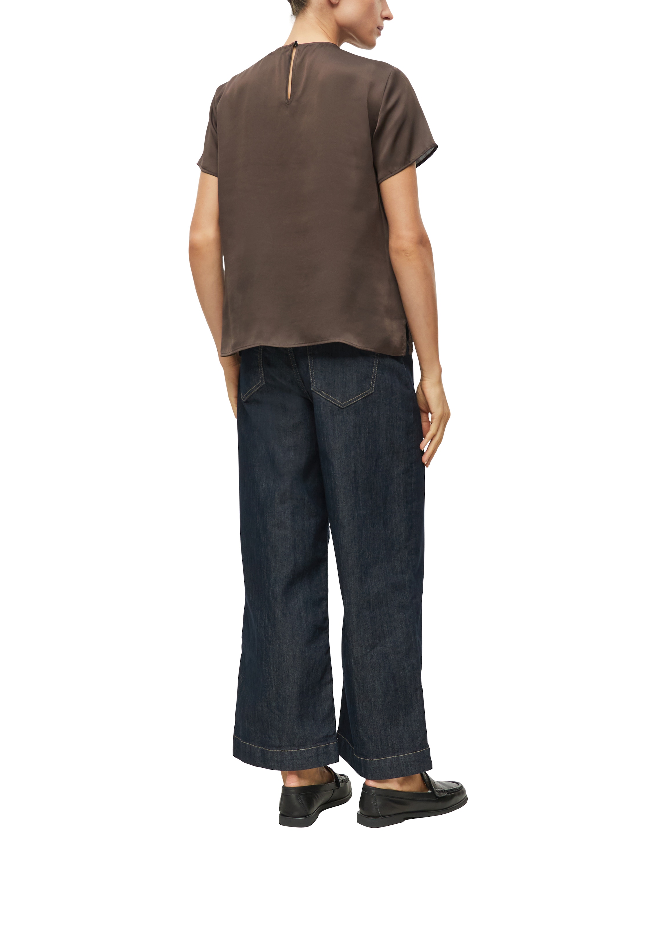 s.Oliver BLACK LABEL Kurzarmbluse Sommerbluse mit Animal-Print