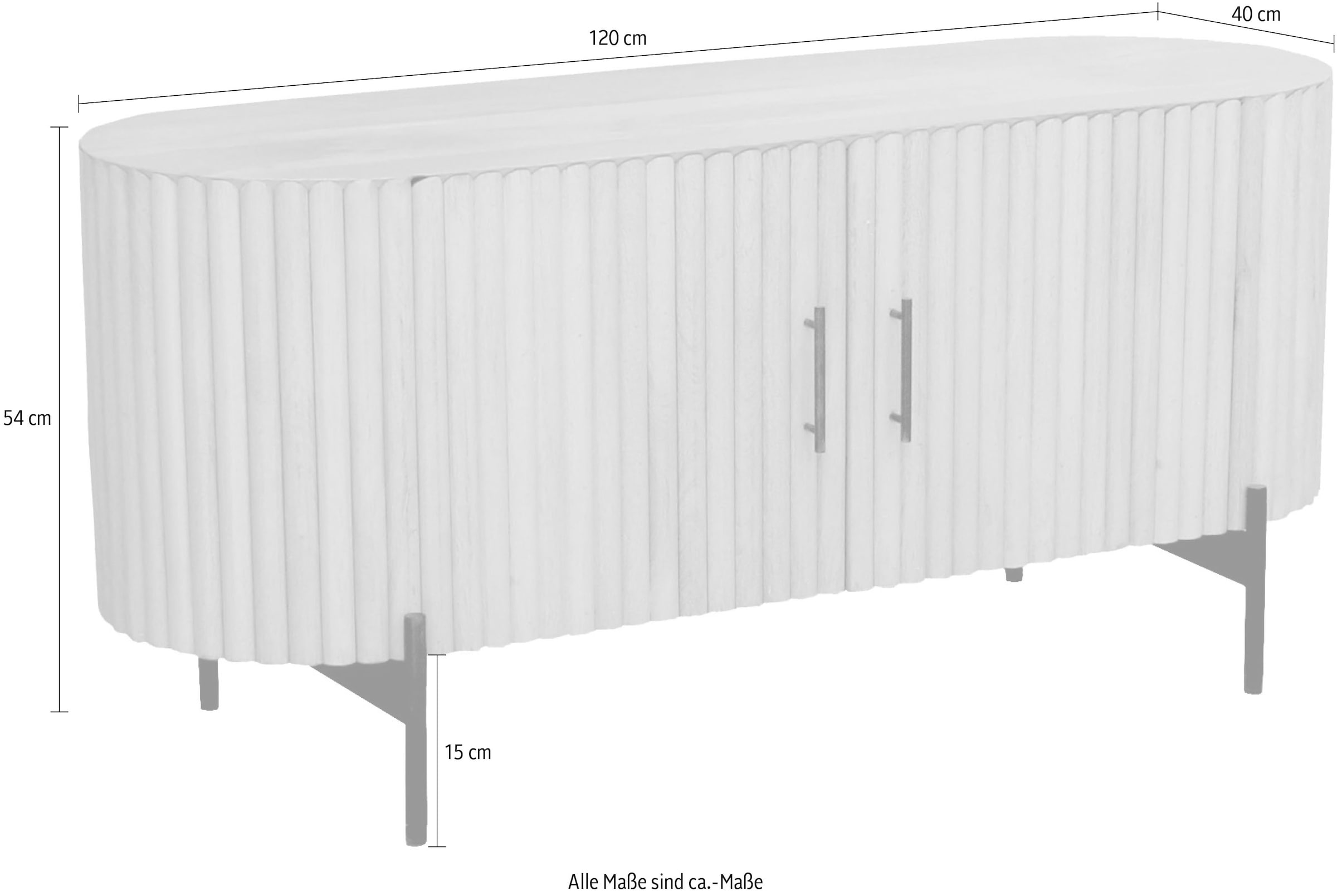 SIT TV-Board, (1 St.), Lamellen-Design im Retro Stil