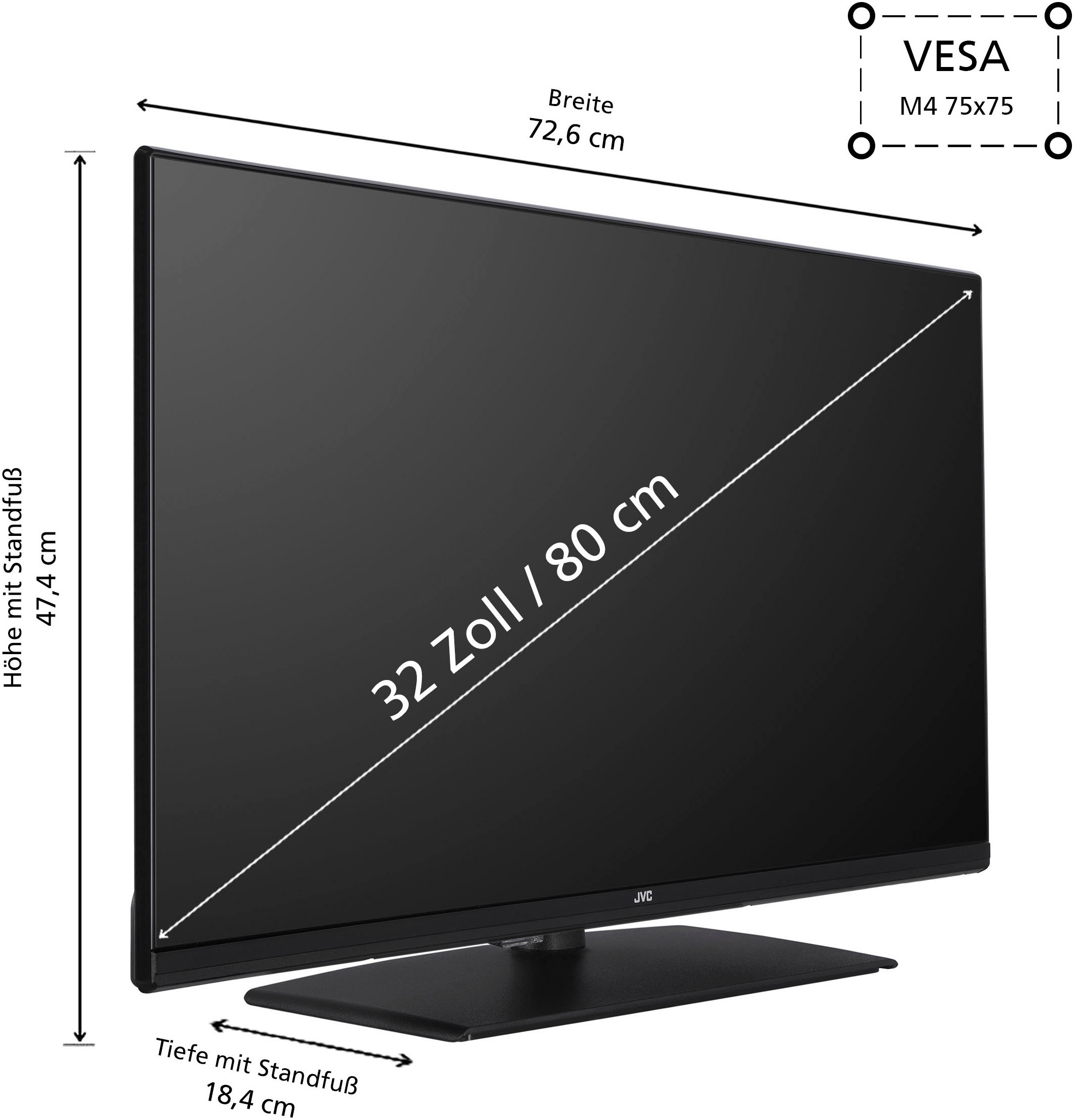 JVC LED-Fernseher »LT-32VF5355«, Full HD, Smart-TV