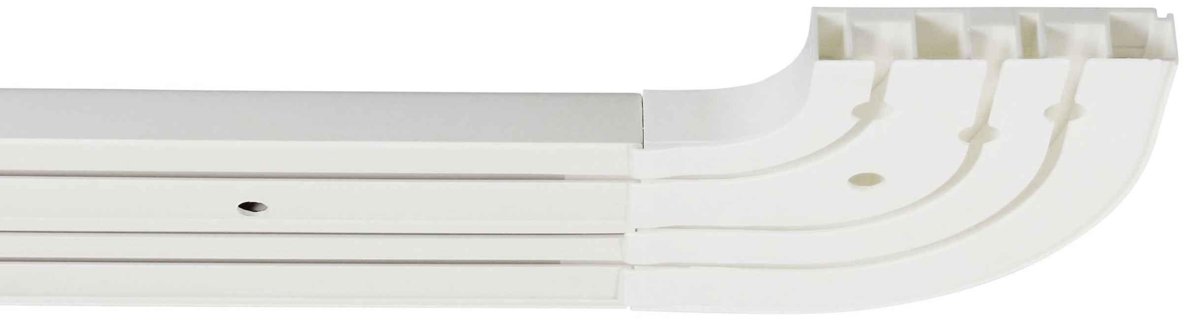 GARESA Gardinenschiene »Kunststoffschiene CREDO«, 3 läufig-läufig,  Wunschmaßlänge, seitlich mit Rundbögen (kein Spalt zwischen Vorhang und  Wand!) online bestellen