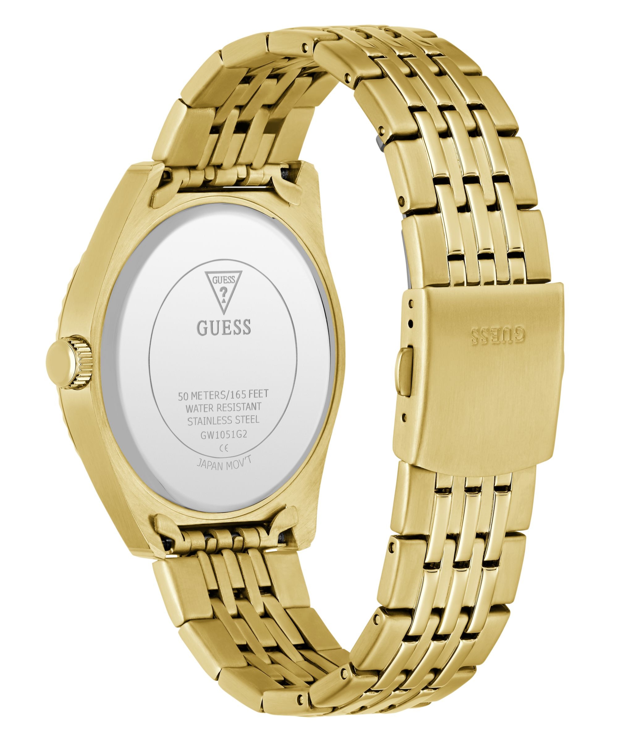 Guess Multifunktionsuhr »CAMDEN« Quarzuhr, Armbanduhr, Herrenuhr, Edelstahlarmband, analog, Wochentag