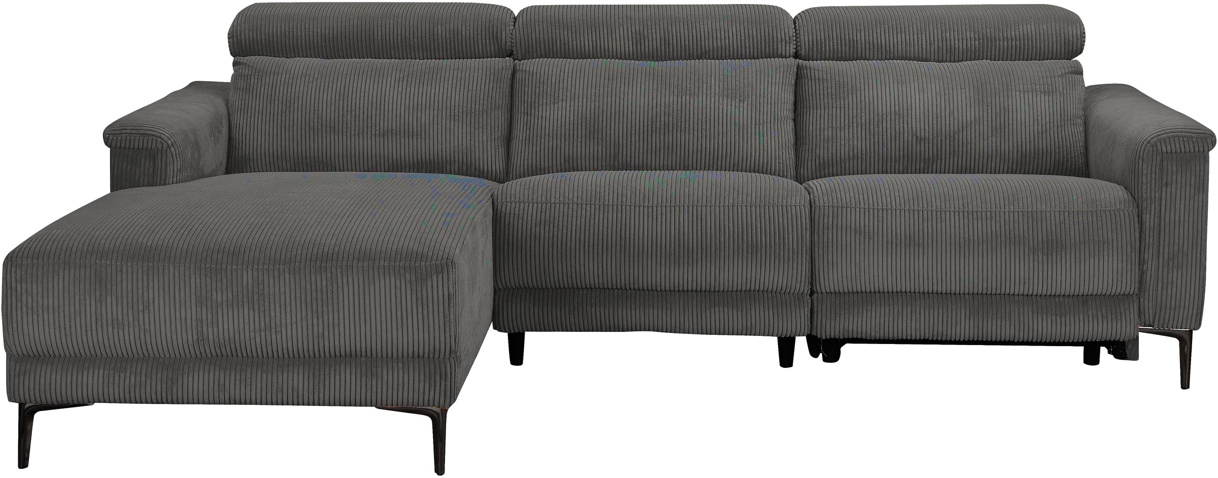 OTTO home Ecksofa »LUND Cord, L-Form, 261 cm, man. o. elektr. Relaxfunktion (mit USB-A)« mit USB A-Anschluss bei elektrischer Variante und Kopfteilverstellung