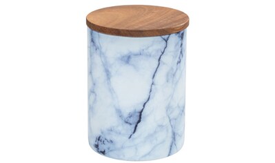 WENKO Vorratsdose »Mio«, (1 tlg.), blaue Glasdose mit Deckel aus Akazienholz kaufen