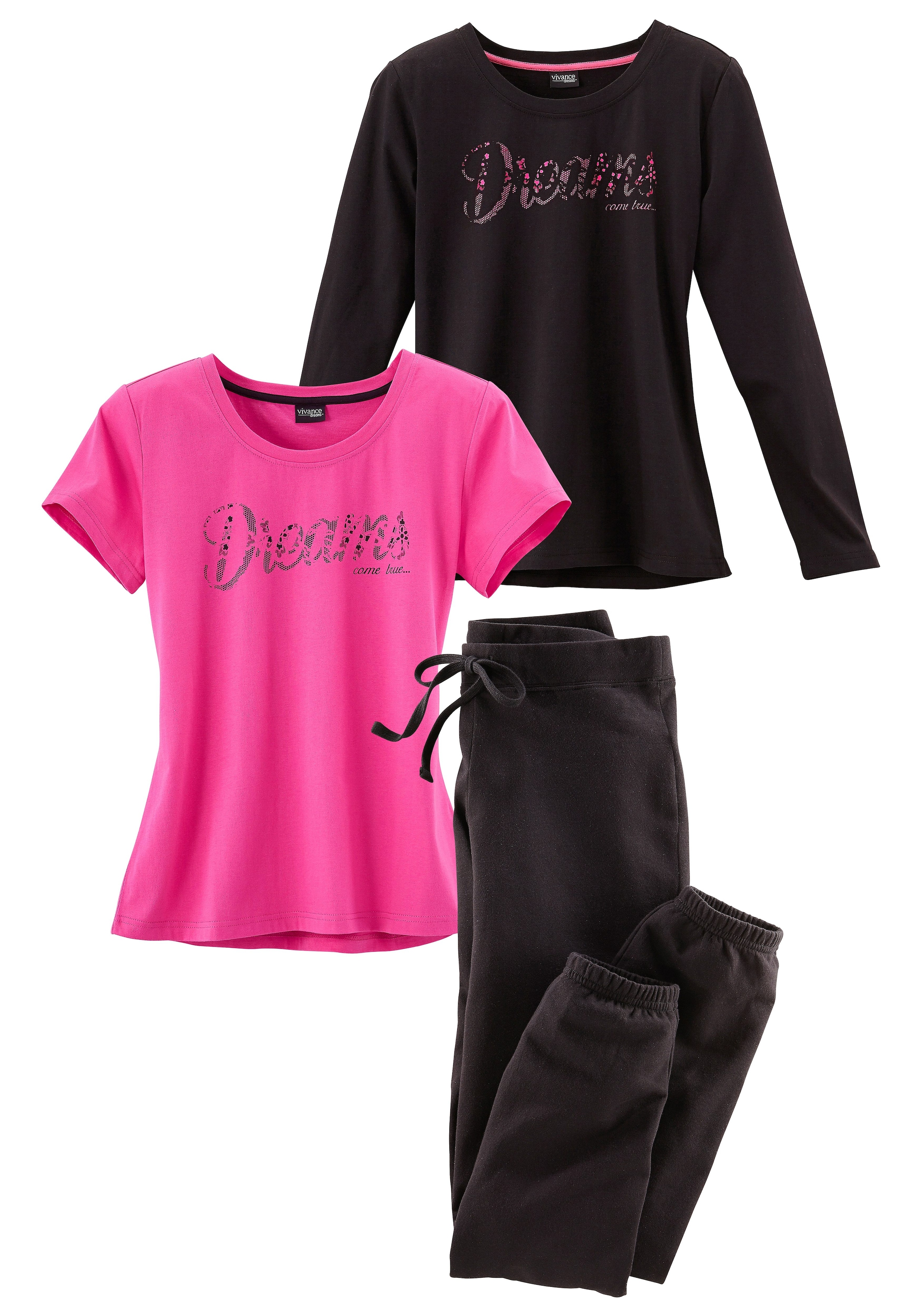 Vivance Dreams Pyjama, (Set, Frontschriftzug mit tlg.), kaufen online 3