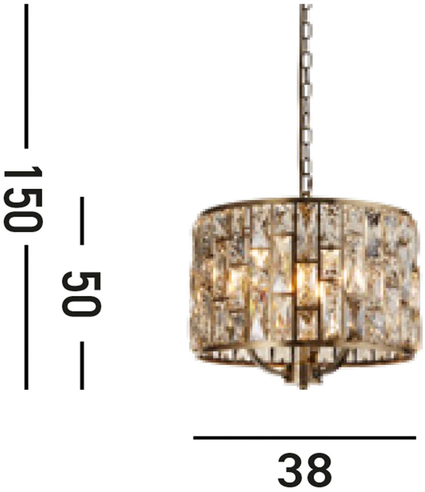 Searchlight Hängeleuchte »Hängeleuchte Bijou, 3-flammig«, 3 flammig, Leuchtmittel E14 | ohne Leuchtmittel, Glamourös