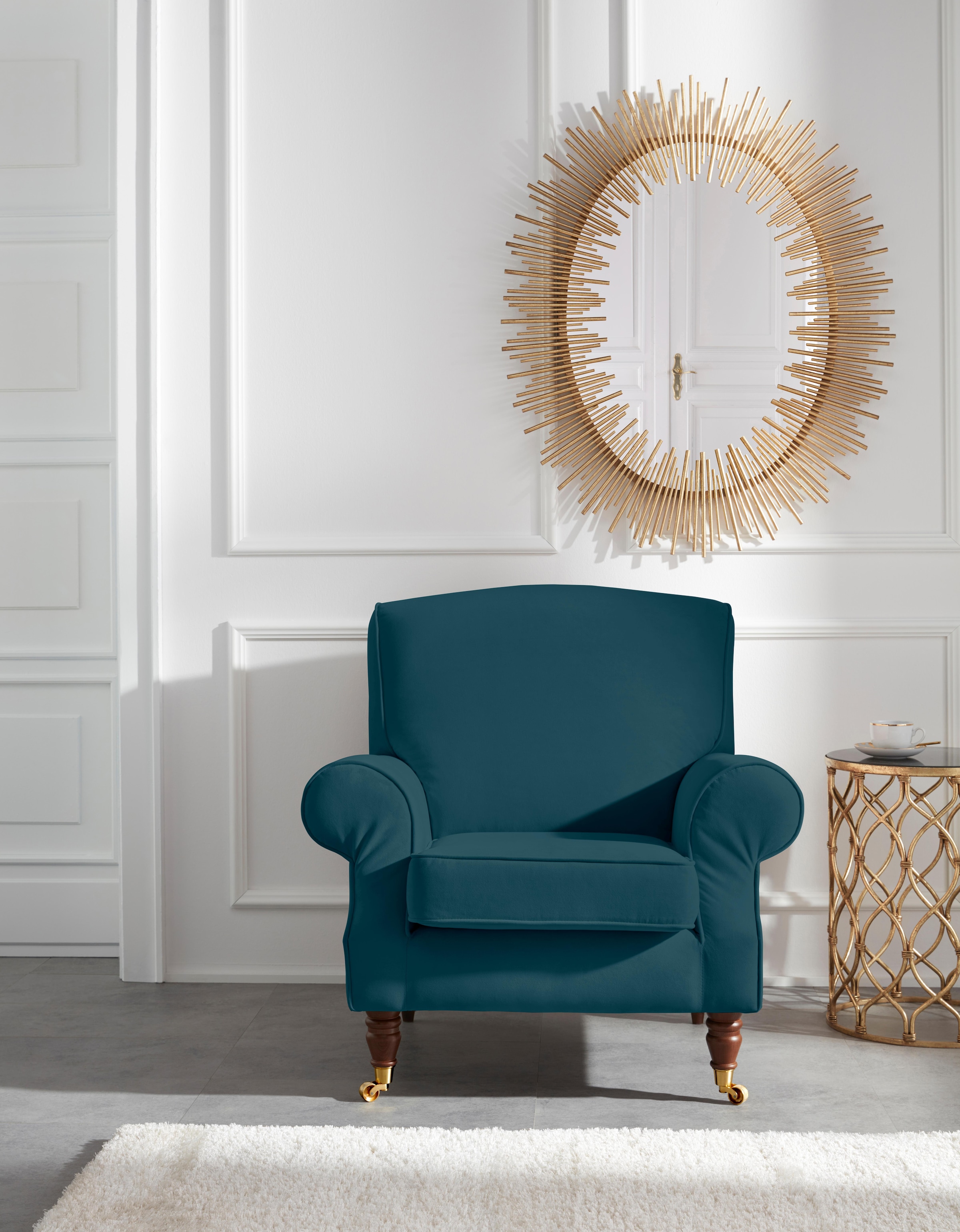 Home affaire Sessel »Rennes« in Samtoptik oder Baumwoll-Mix günstig online kaufen