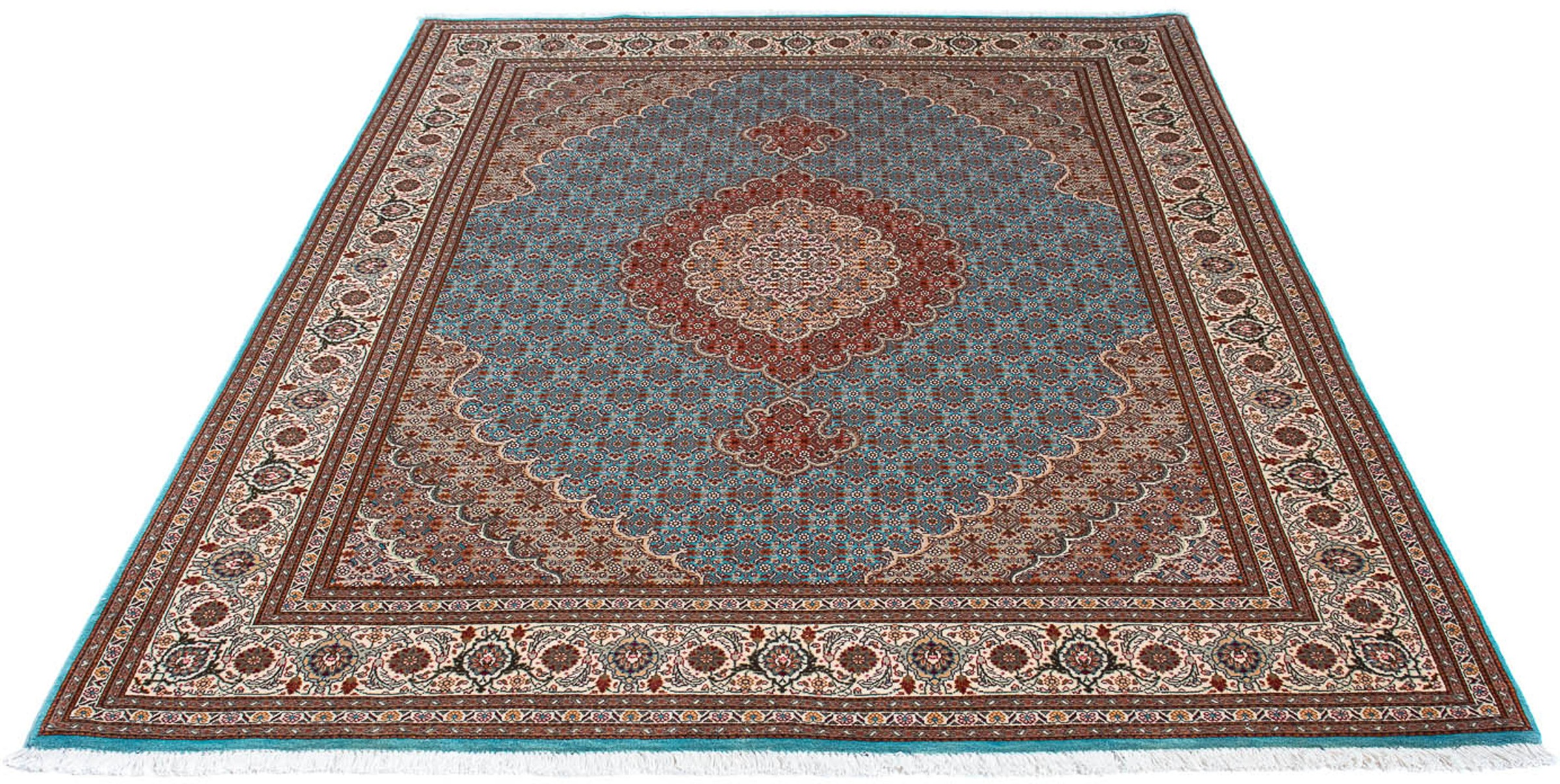 morgenland Orientteppich »Perser - Täbriz - 202 x 150 cm - türkis«, rechtec günstig online kaufen