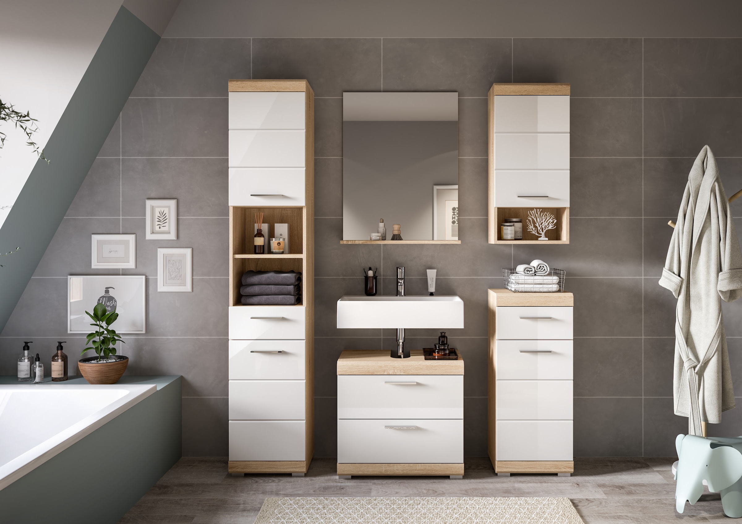 INOSIGN Badmöbel-Set »Siena, 5 teilig, bestehend aus:« Set, TOPSELLER!, 5 S günstig online kaufen