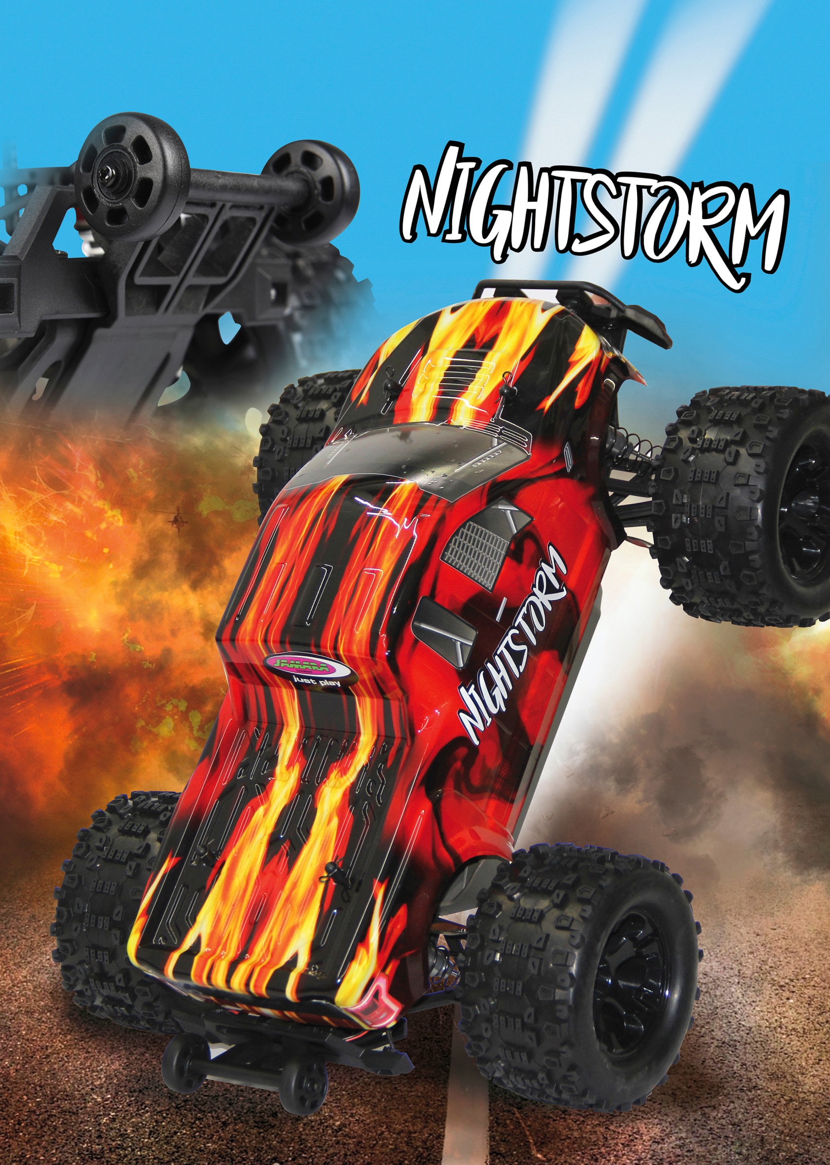 Jamara RC-Monstertruck »Nightstorm Monstertruck BL 4WD«, 1:10, 2,4 GHz, mit LED