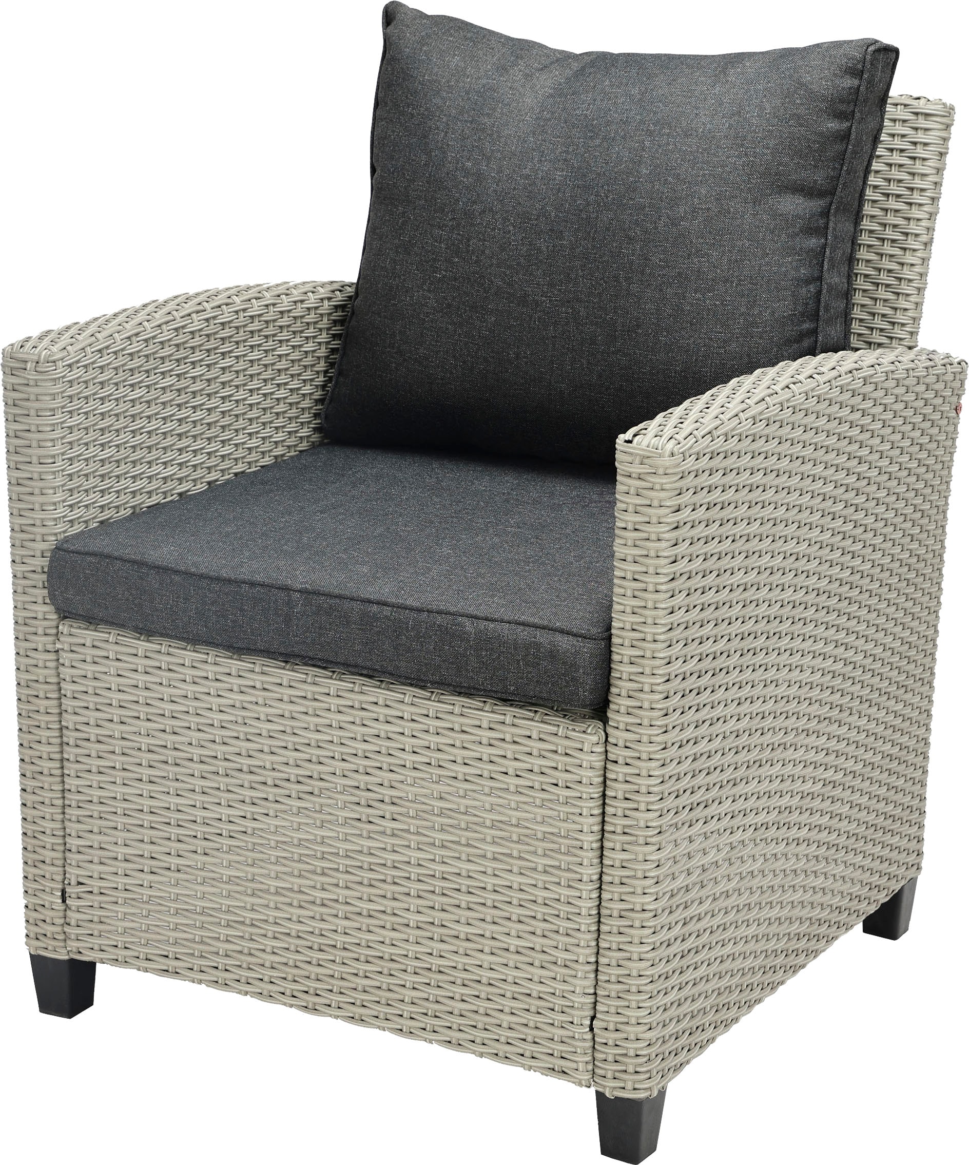 KONIFERA Garten-Essgruppe »Amsterdam« Set, 6x Sessel, 6x Sitzauflagen, 6x Rückenauflagen, 1x Tisch, 19 tlg. tlg. bestehend aus 6 Sesseln, 12 Sitz- und Rückenkissen und 1 Tisch