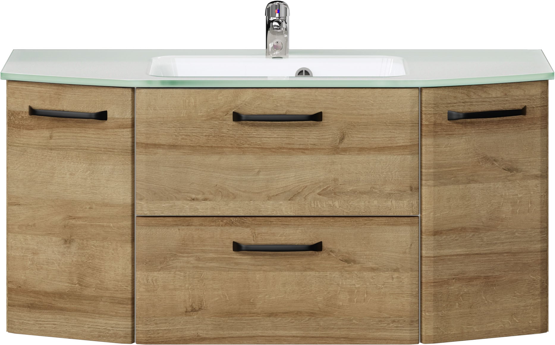 Saphir Waschtisch »Quicket 318, mit Glasbecken, 112cm breit« 2 Stk. tlg.