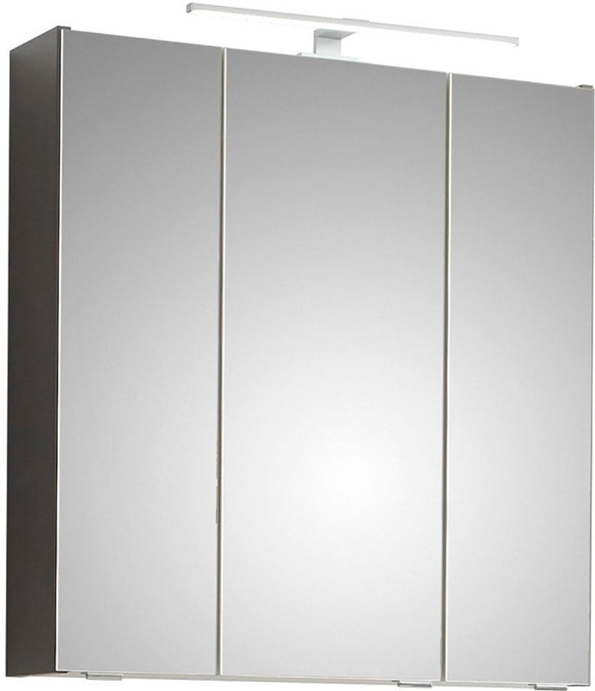 Saphir Badmöbel-Set »Quickset 5-teilig, Waschbeckenunterschrank mit LED-Spiegelschrank«, (6 St.), Midischrank, Unterschrank, Hängeschrank, inkl. Türdämpfer, 9 Türen