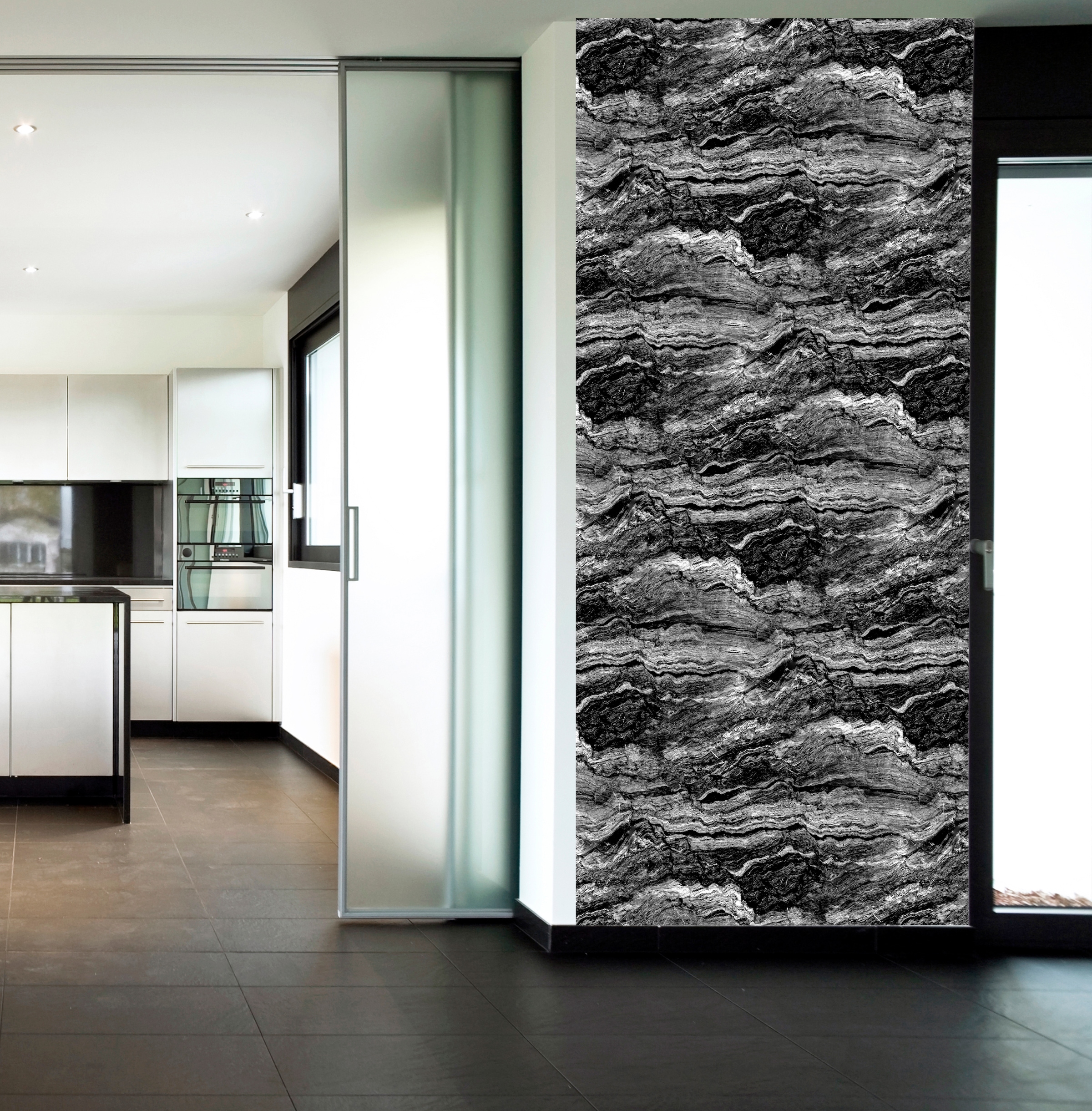 queence Vinyltapete »Athe«, bedruckt-clean-unifarben-minimalistisch-Abriebeffekte-Steinoptik, 90x250cm, selbstklebend, kinderleichte Anbringung, Sticker