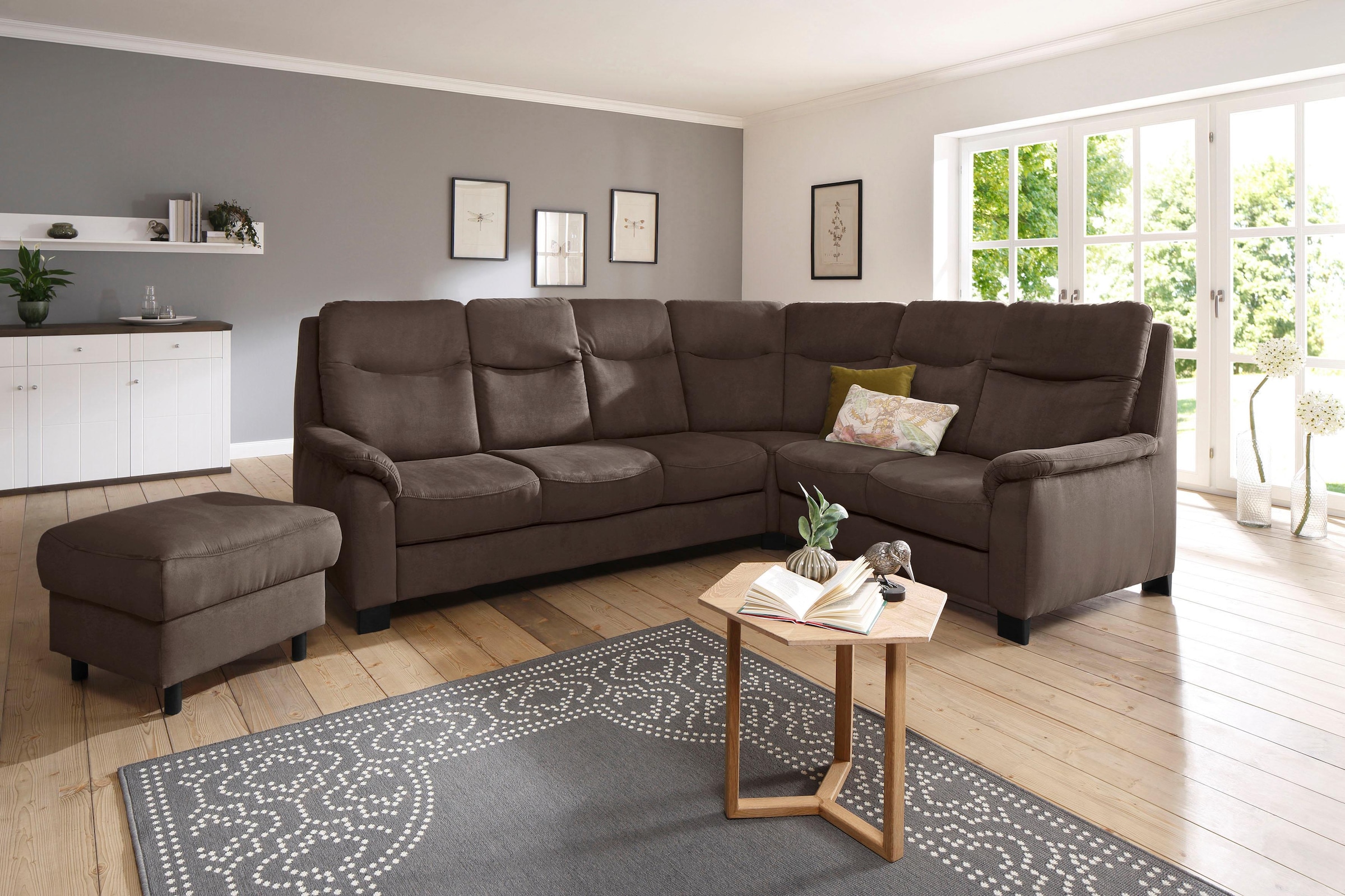 Home affaire Ecksofa »Boccaccio L-Form« mit Federkern, incl. Kopfteilverste günstig online kaufen